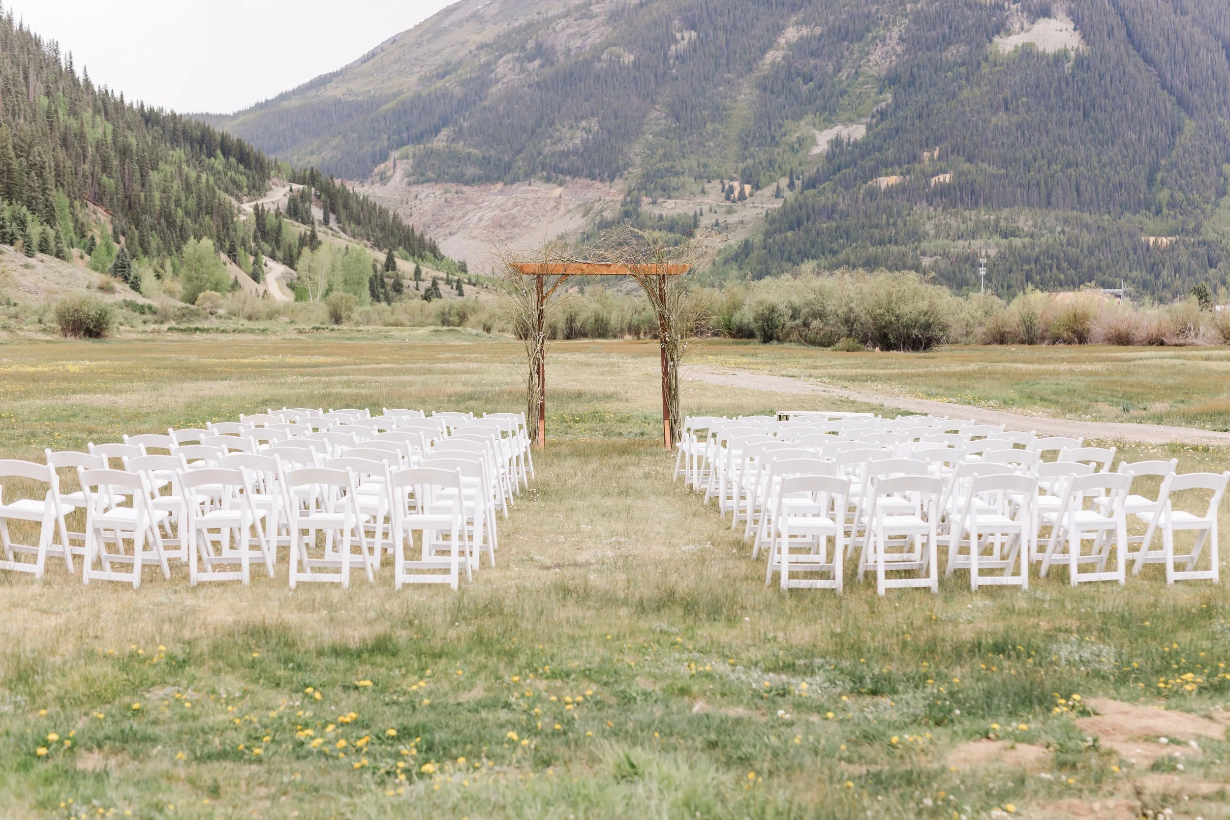 Wedding ceremony at Kendall Mountain Lodge