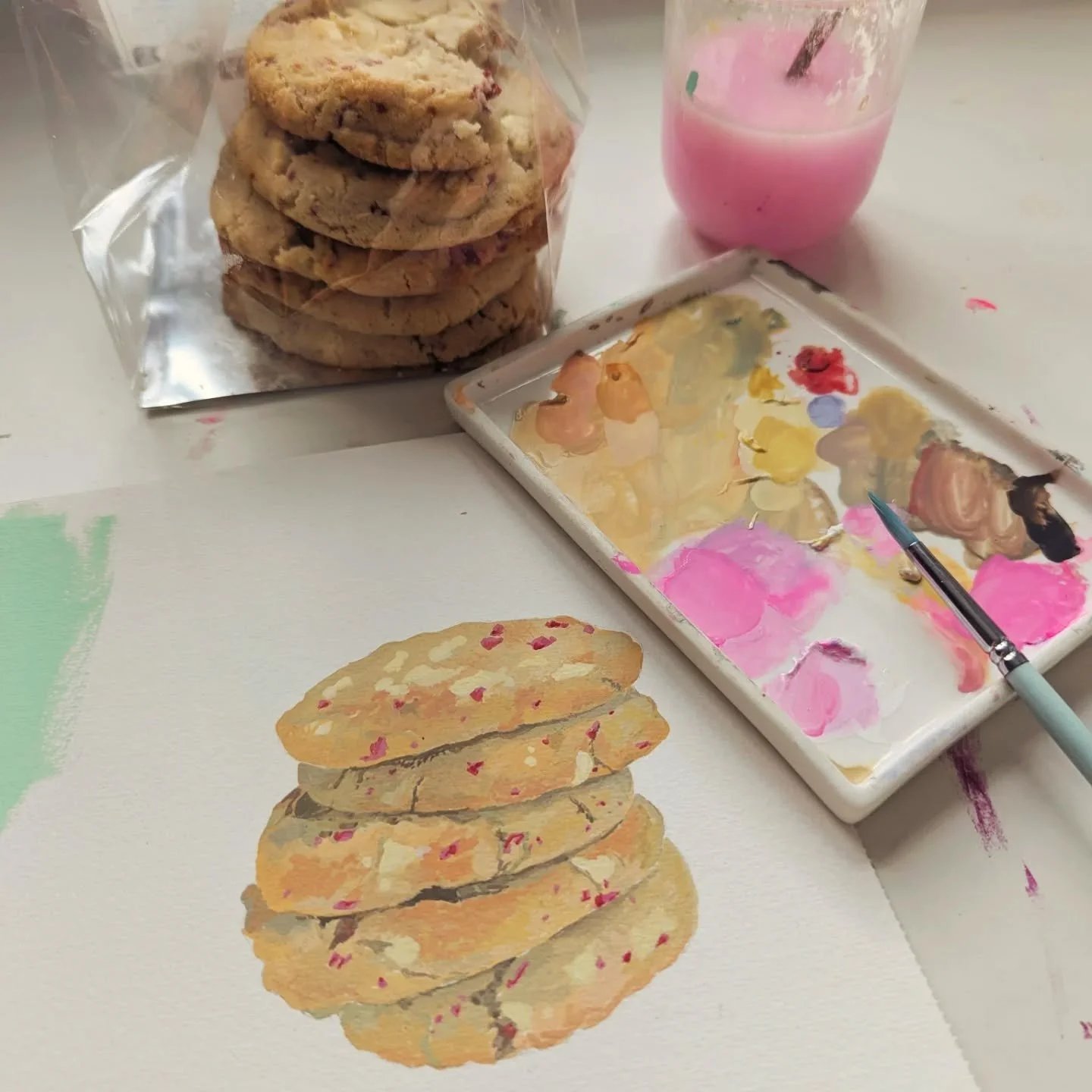 The most tempting still life ever! 😋
You can probably see I started eating them mid painting 😂