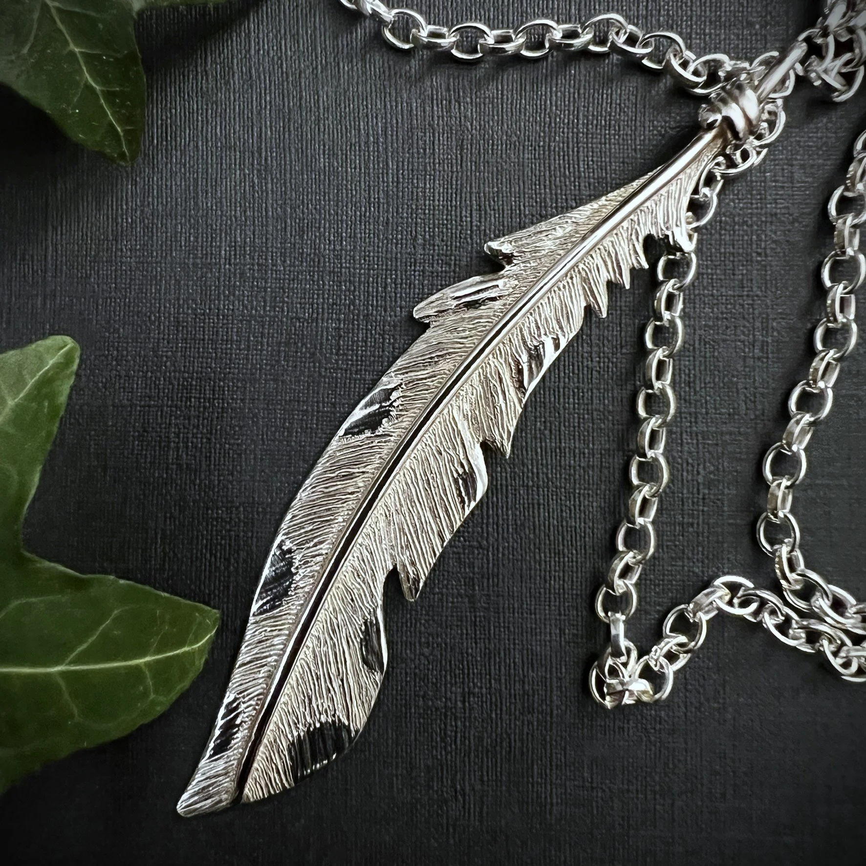 WOODPECKER FEATHER NECKLACE 1.JPEG