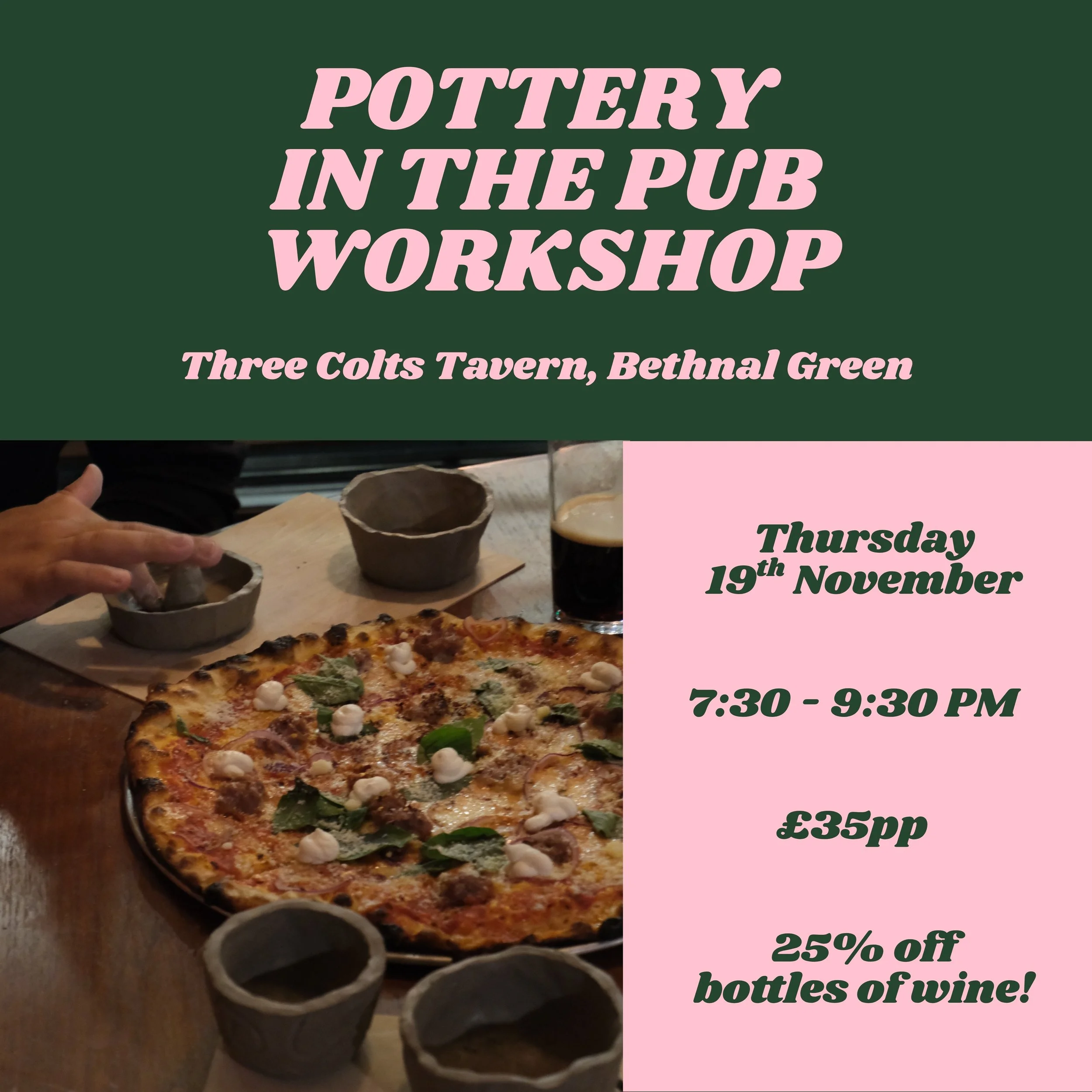 WE ARE CLAY x Florence Mytum workshop Thursday 19th November
