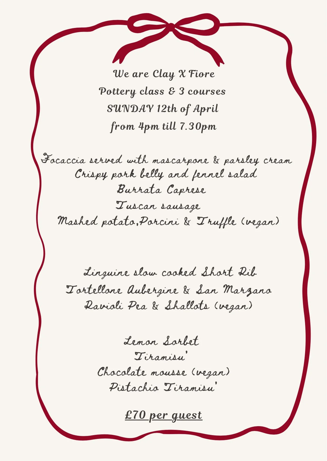 WE ARE CLAY x Fiore Truck Pottery and Pasta Party