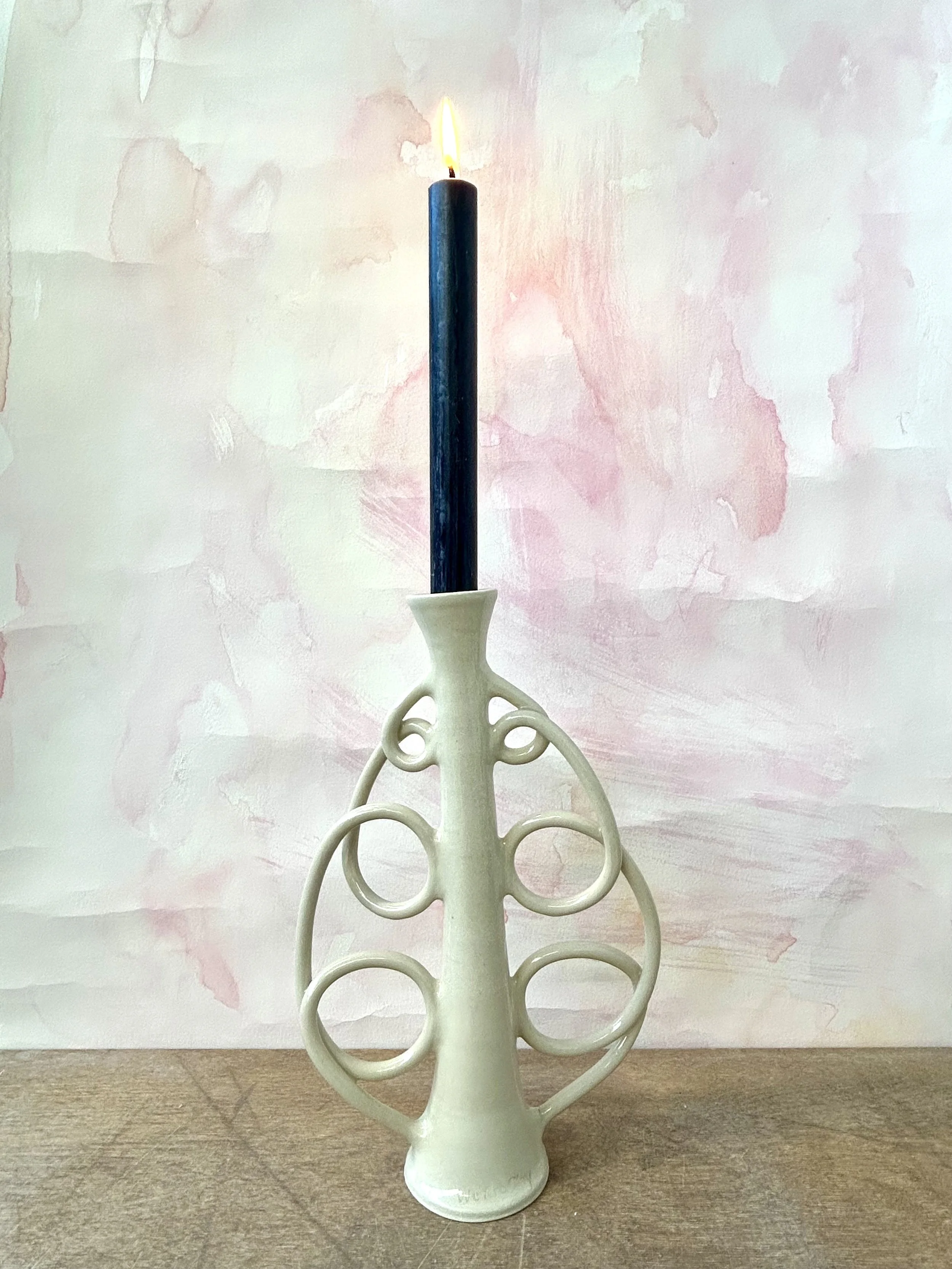 Ornate white candlestick