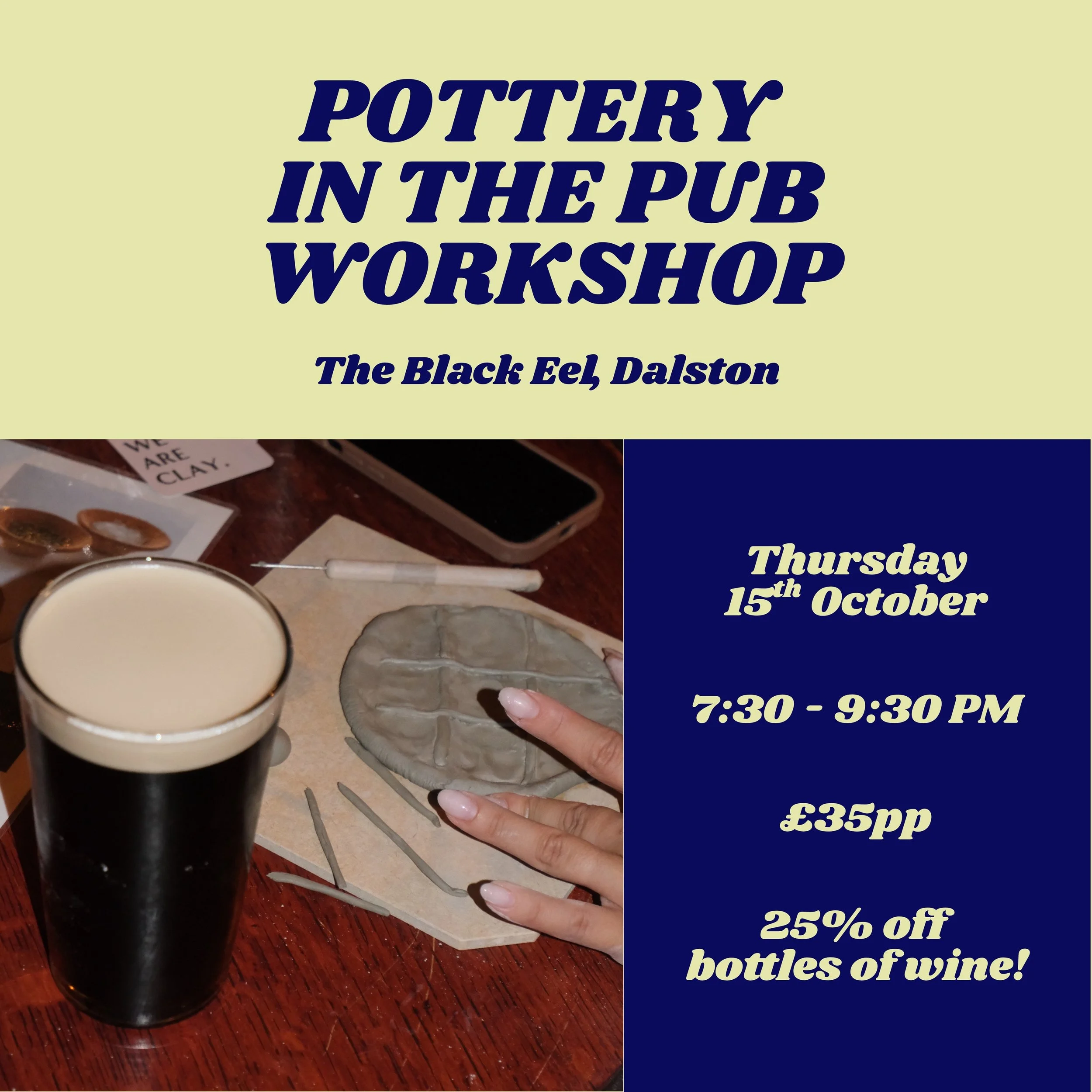 WE ARE CLAY x Florence Mytum workshop Thursday 15th October