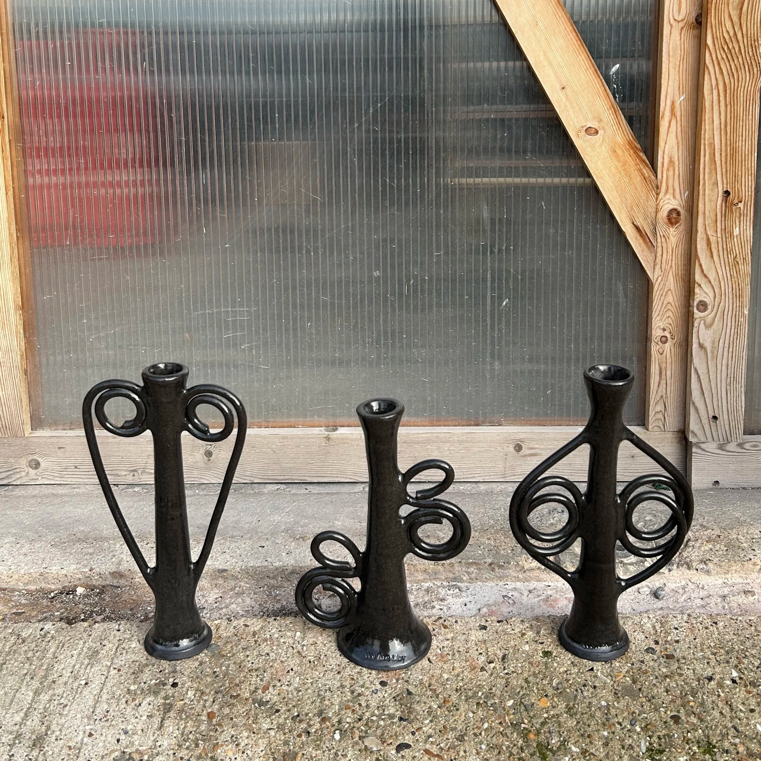 Black trumpet candlestick