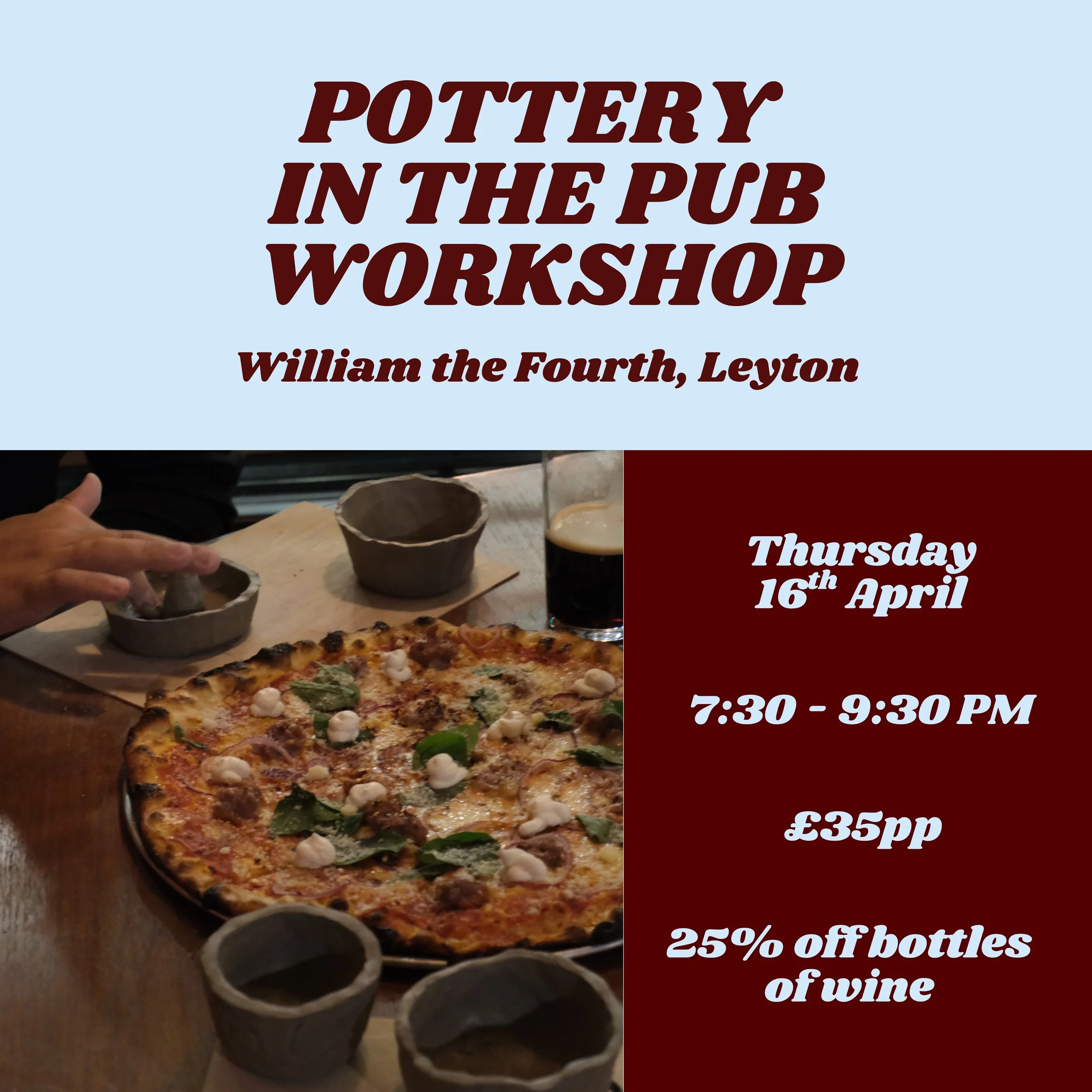 WE ARE CLAY x Florence Mytum workshop Thursday 16th April