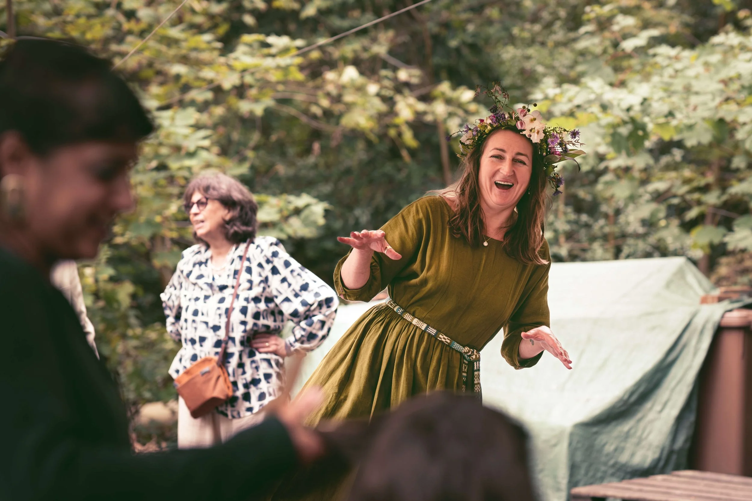 Smiling forest bride