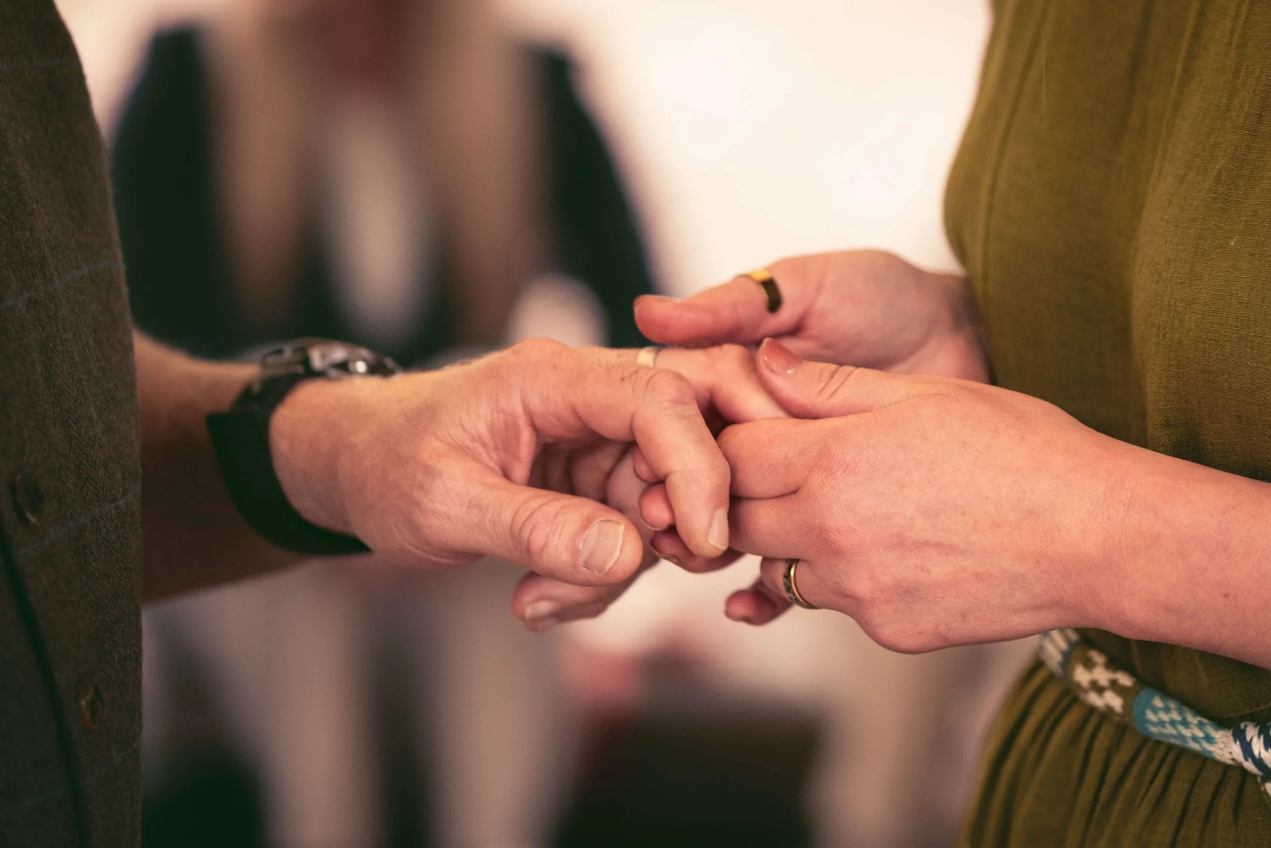 hand fasting couple share rings