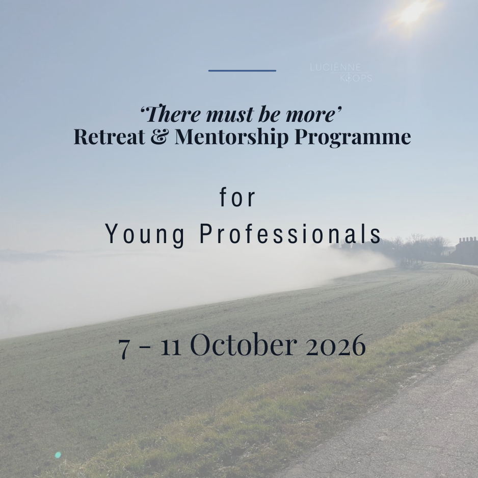 Event poster for the 'There must be more' Retreat & Mentorship Programme, for Young Professionals, scheduled for October 7-11, 2026, over a scenic outdoor background.