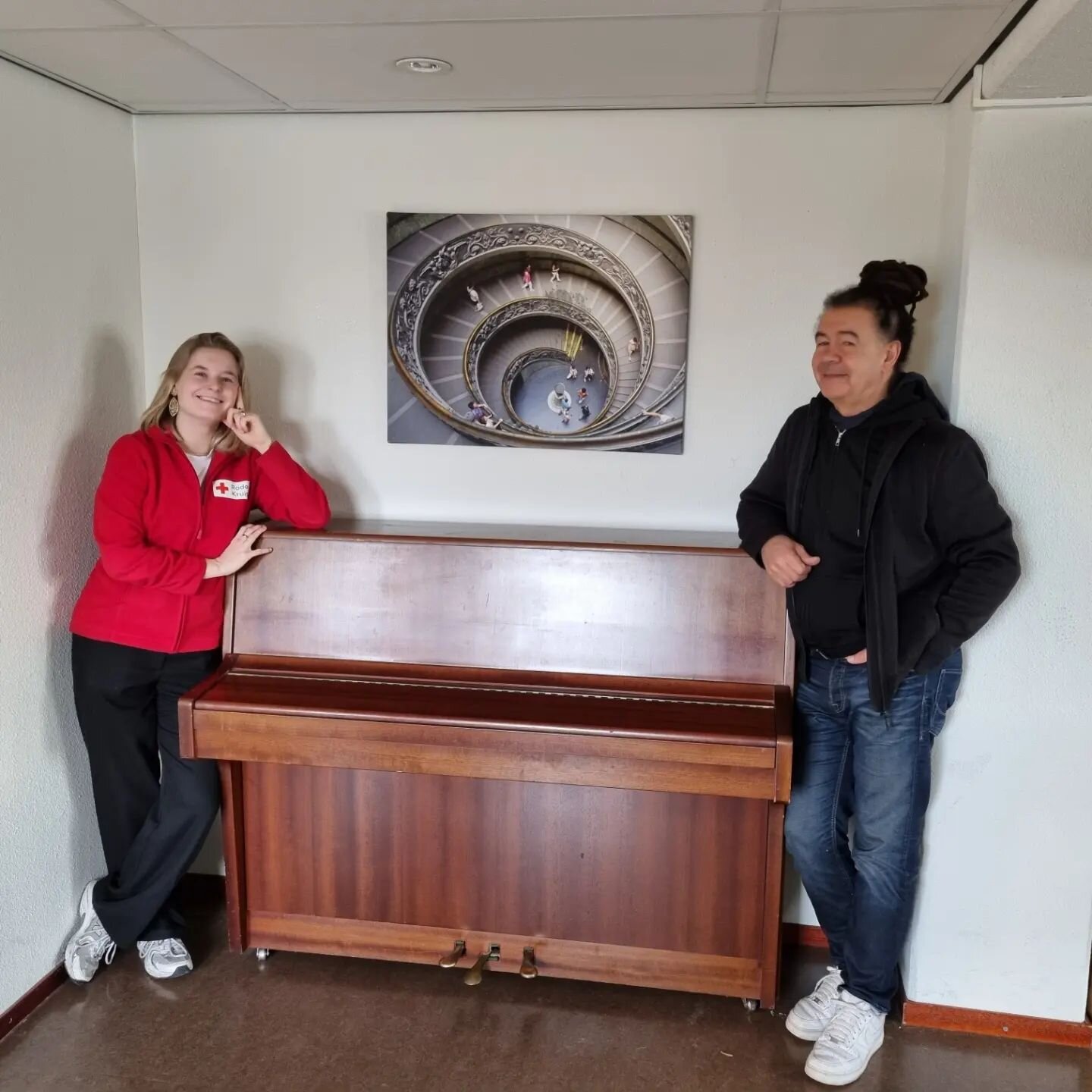 Our music room in Almere is moving along, with many thanks to the people who have donated instruments and Gabri&euml;l for fixing the piano #soundforsociety #charity #refugeesupport