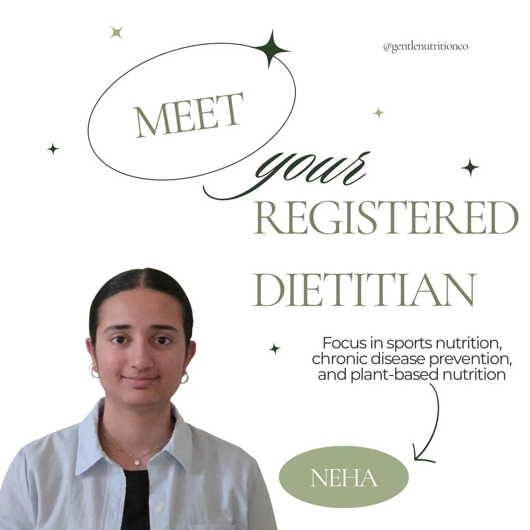 Meet Neha. 🌿

Neha is a Registered Dietitian on the Gentle Nutrition Co team and her specialities cover some of the areas we&rsquo;re most excited to now offer.

🏃🏽&zwj;♀️ Sports Nutrition &mdash; for active individuals and athletes of all levels
