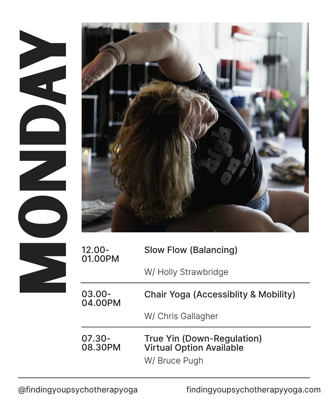 Will you be at any? #yoga #yogalife #yogacommunity #yogaclasses ❤️❤️❤️🧠🧠🧠🧘🧘&zwj;♀️🧘🏽&zwj;♂️🧘🏾&zwj;♀️
Come heal &amp; flow where YOU BELONG! Flow with clinically trained and experienced yoga teachers! Finding You Psychotherapy &amp; Yoga is N