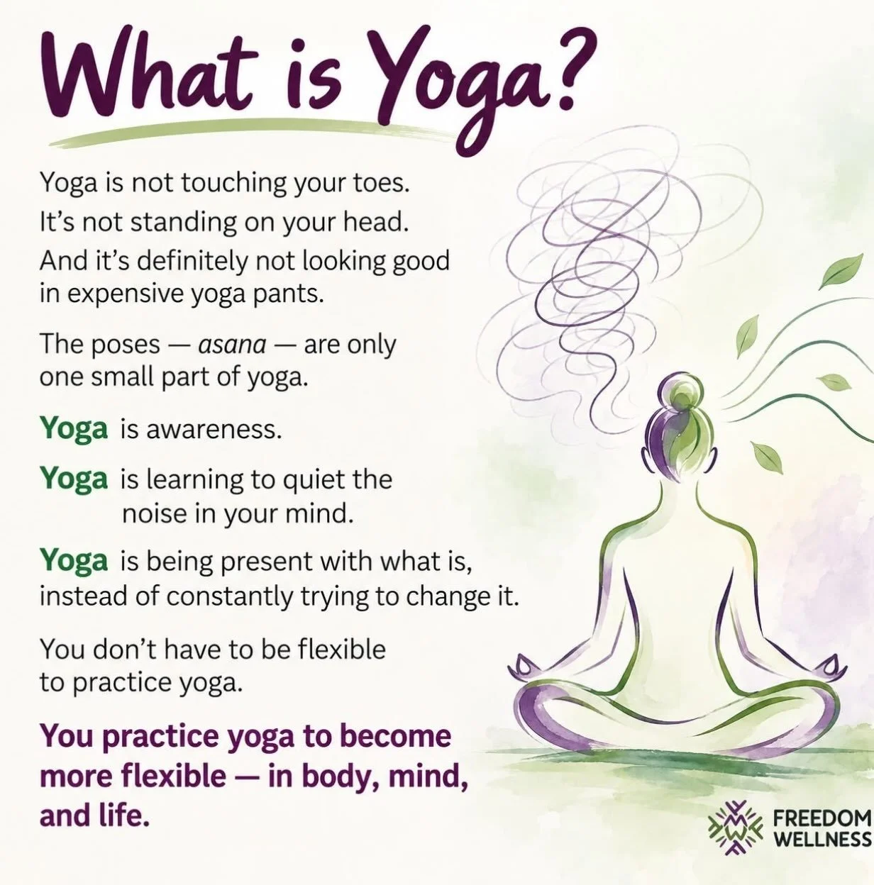 Check out our schedule at: www.findingyoupsychotherapyyoga.com