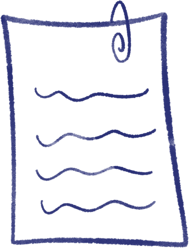 A hand-drawn illustration of a laundry hanging on a clothesline, secured with a clothespin, with three wavy lines representing water.