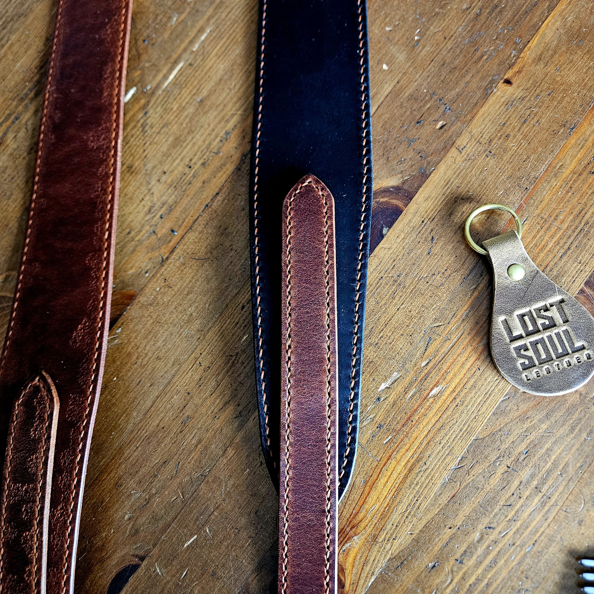 Hand made, hand stitched leather guitar strap. Highest quality UK sourced leather. Made to measure.