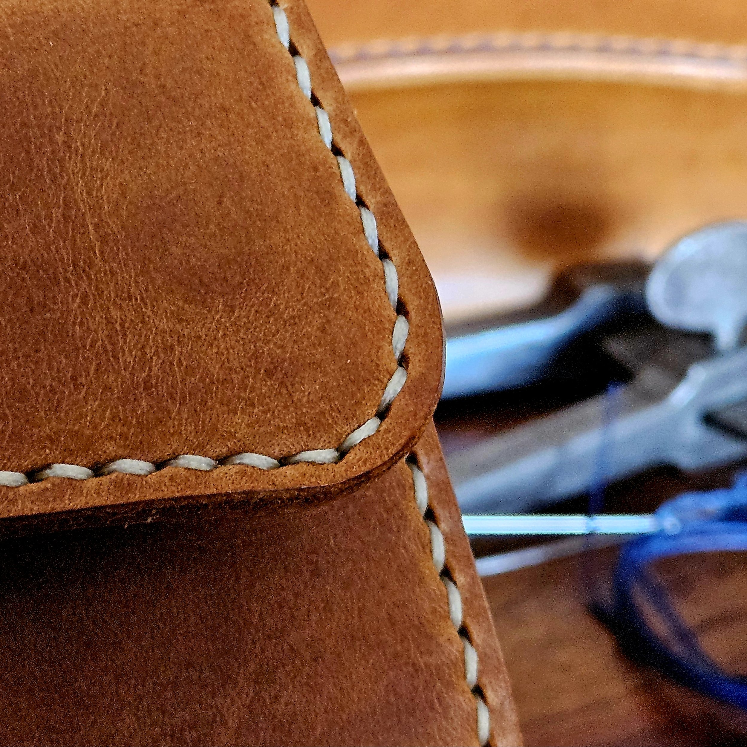 Handmade vegetable tanned leather tobacco pouch. Hand stitched. Unique.