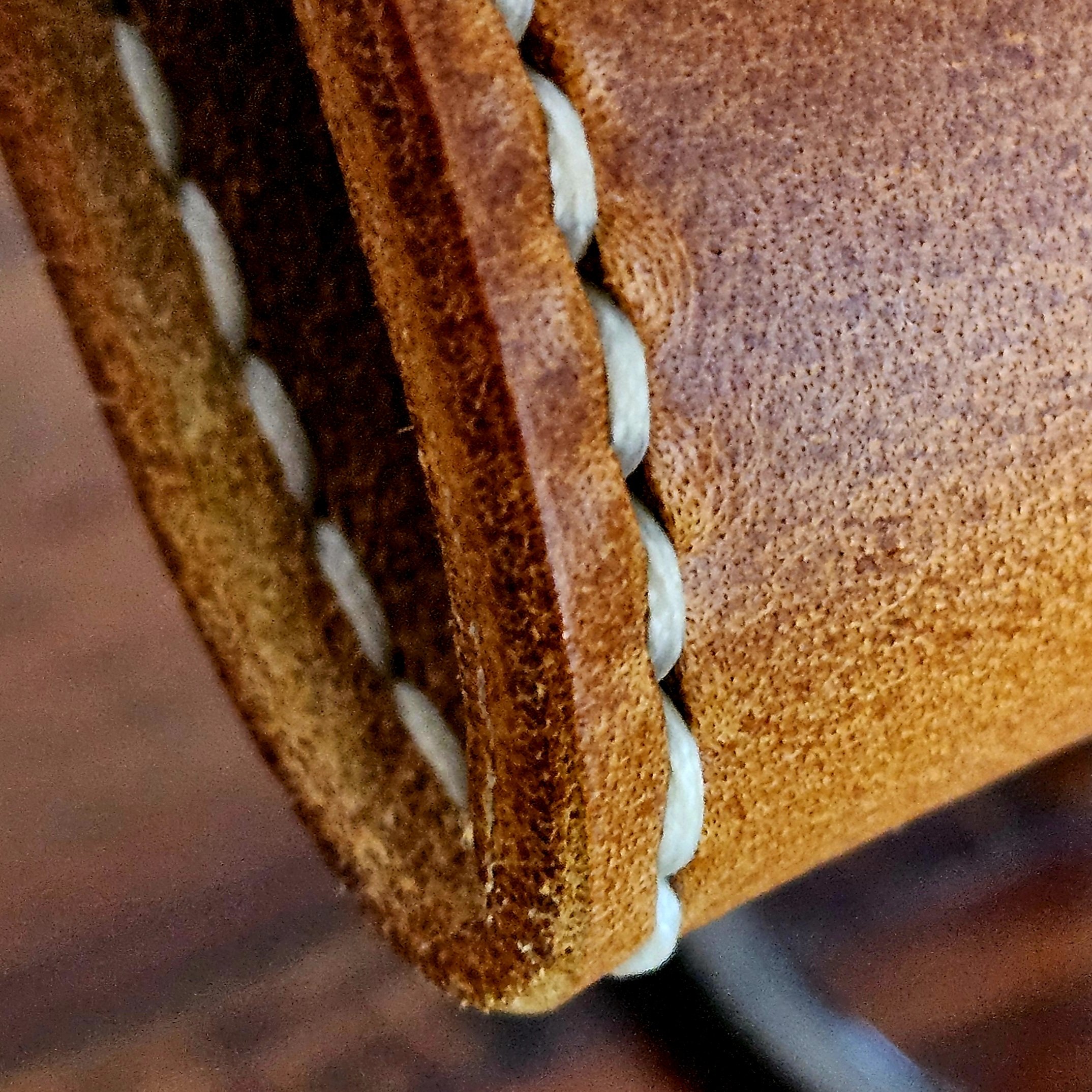 Handmade vegetable tanned leather tobacco pouch. Hand stitched. Unique.
