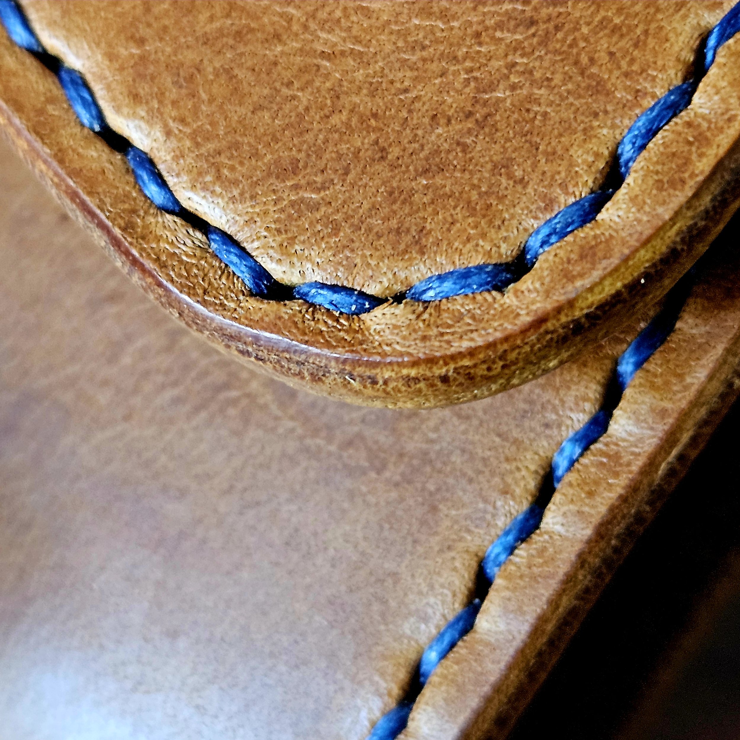 Handmade vegetable tanned leather tobacco pouch. Hand stitched. Unique.