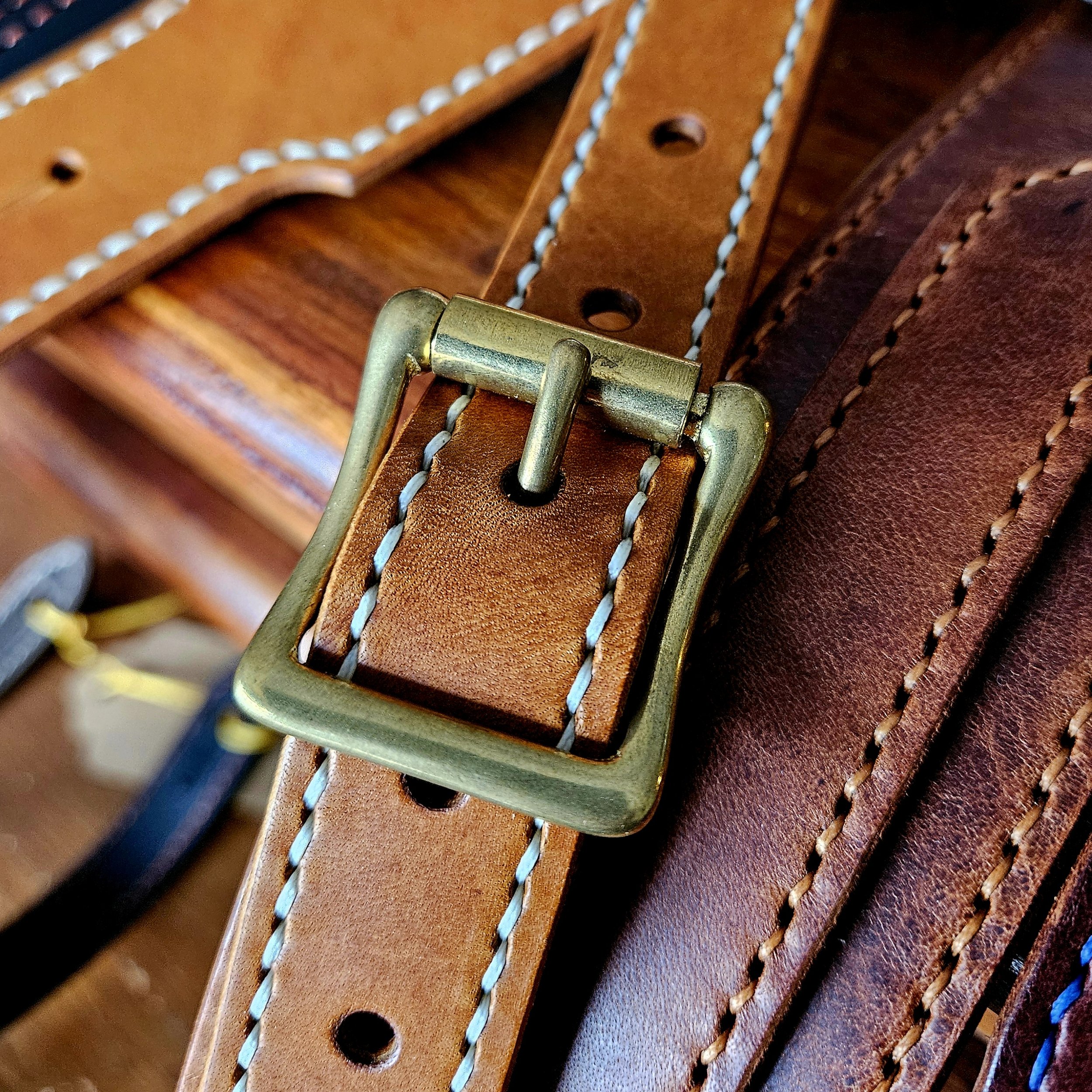 Hand made, hand stitched leather guitar strap. Highest quality UK sourced leather. Made to measure.
