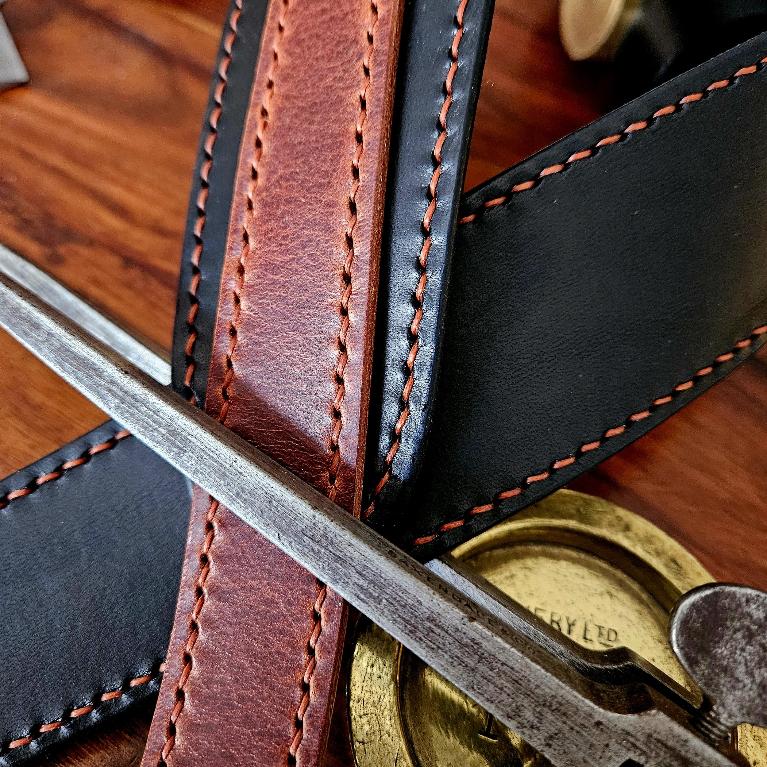 Hand made, hand stitched leather guitar strap. Highest quality UK sourced leather. Made to measure.