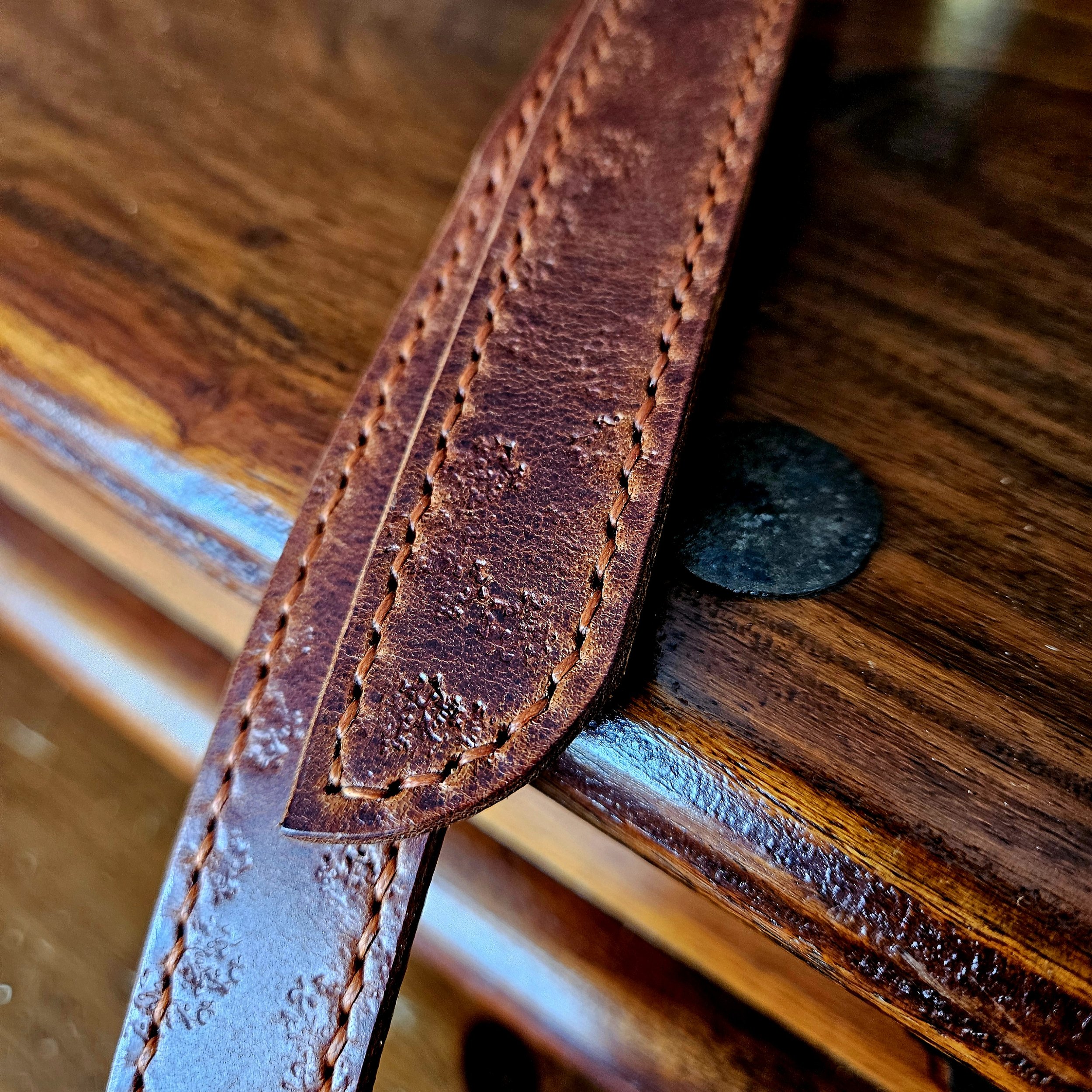 Hand made, hand stitched leather guitar strap. Highest quality UK sourced leather. Made to measure.