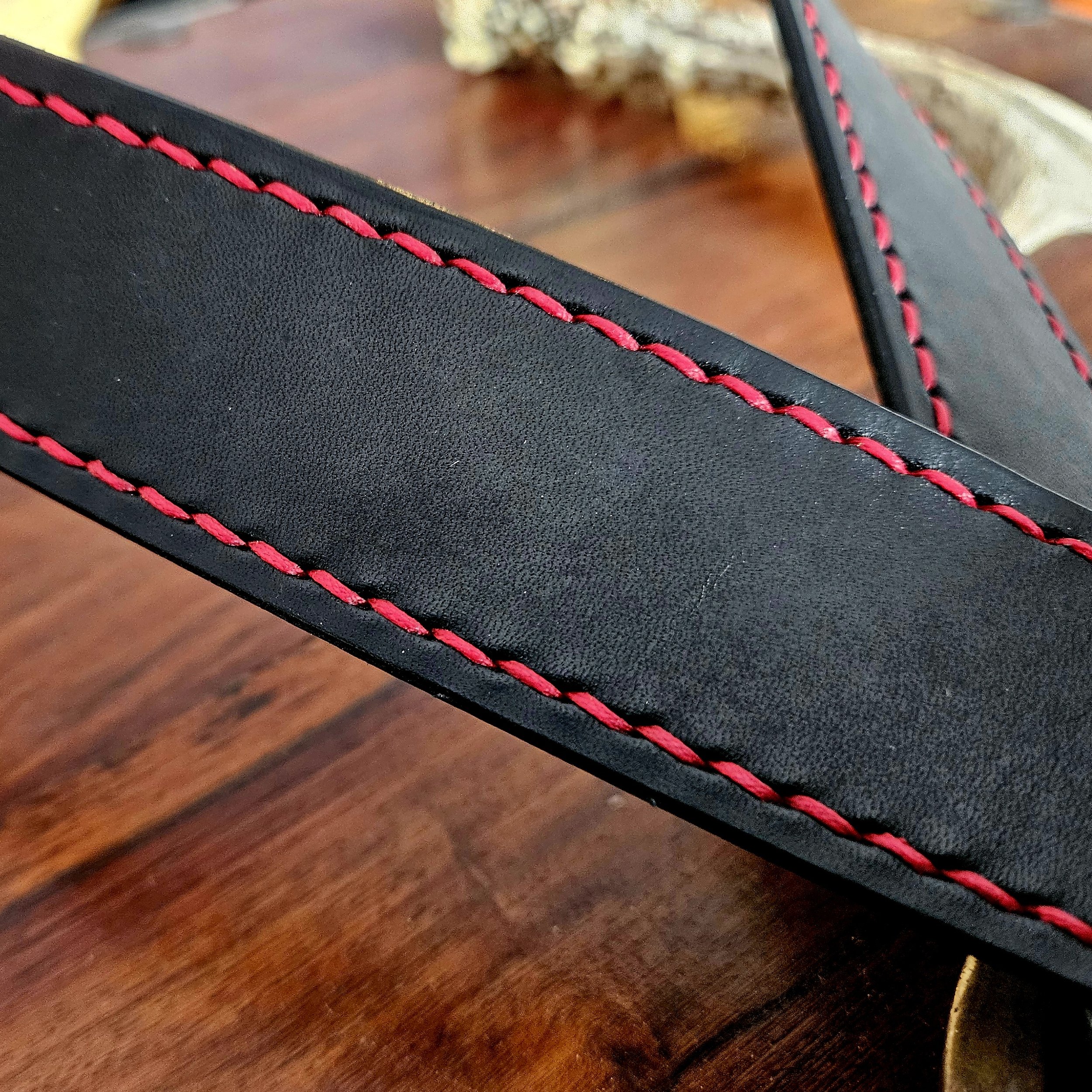 Handmade vegetable tanned leather belt. Made to measure. Hand stitched. Unique. One of a kind. Made in UK.