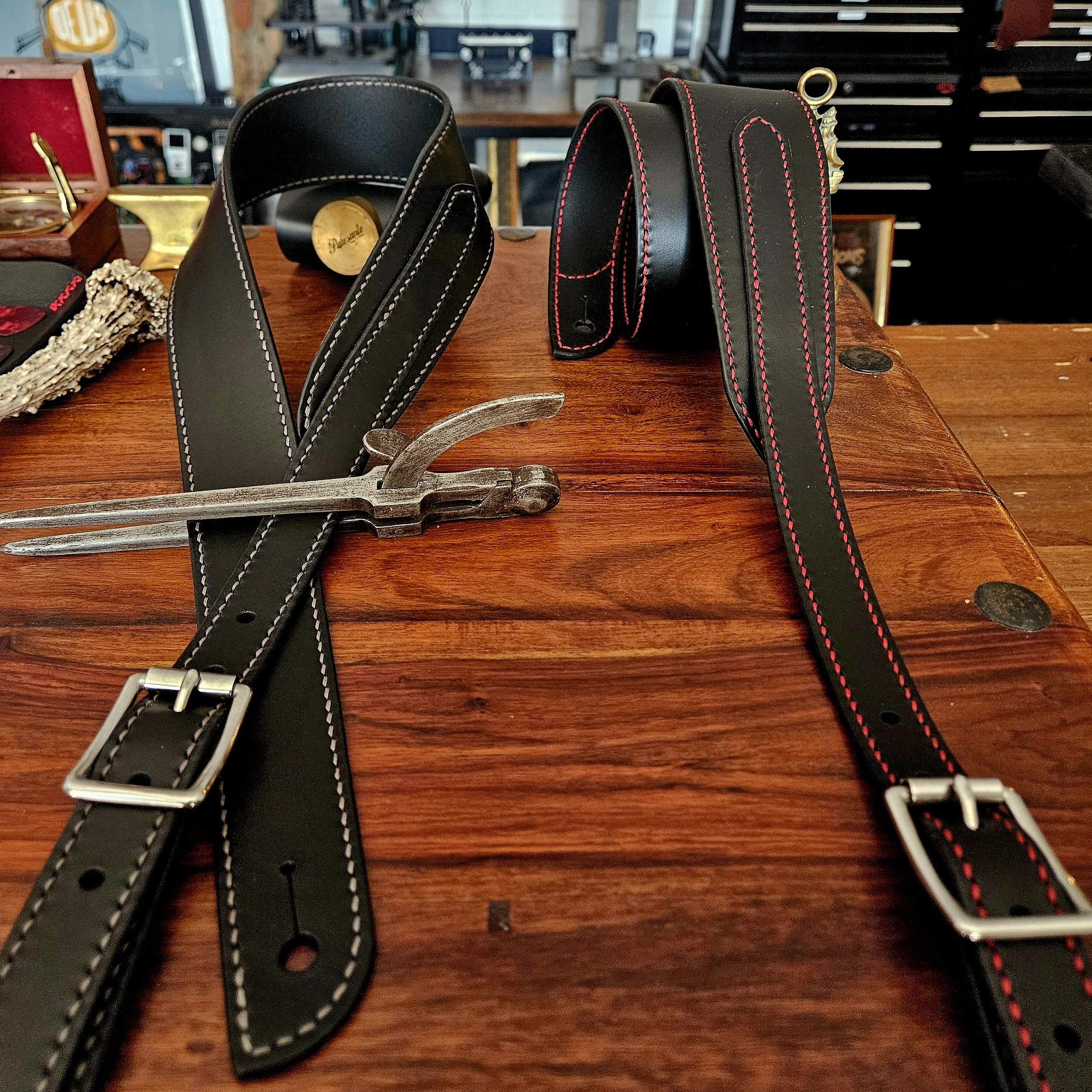 Hand made, hand stitched leather guitar strap. Highest quality UK sourced leather. Made to measure.