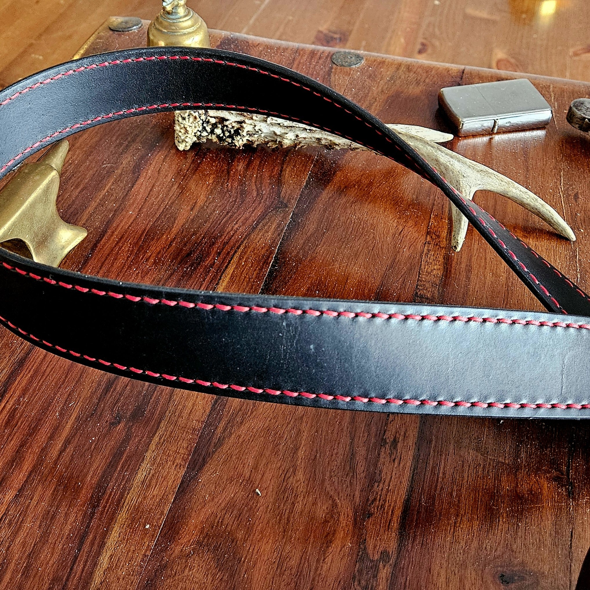 Handmade vegetable tanned leather belt. Made to measure. Hand stitched. Unique. One of a kind. Made in UK.