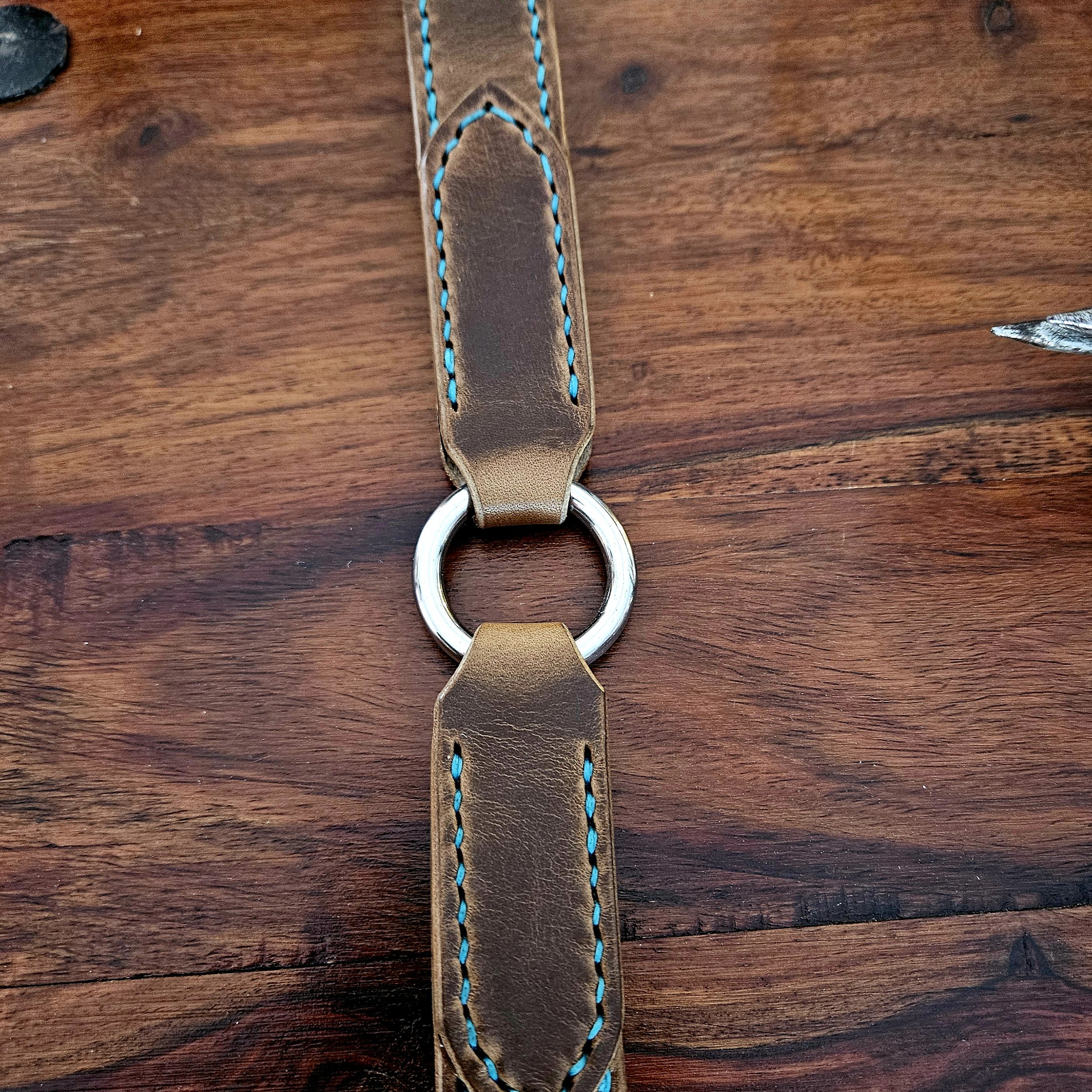 Hand made, hand stitched leather guitar strap. Highest quality UK sourced leather. Made to measure. Decorative ring design.
