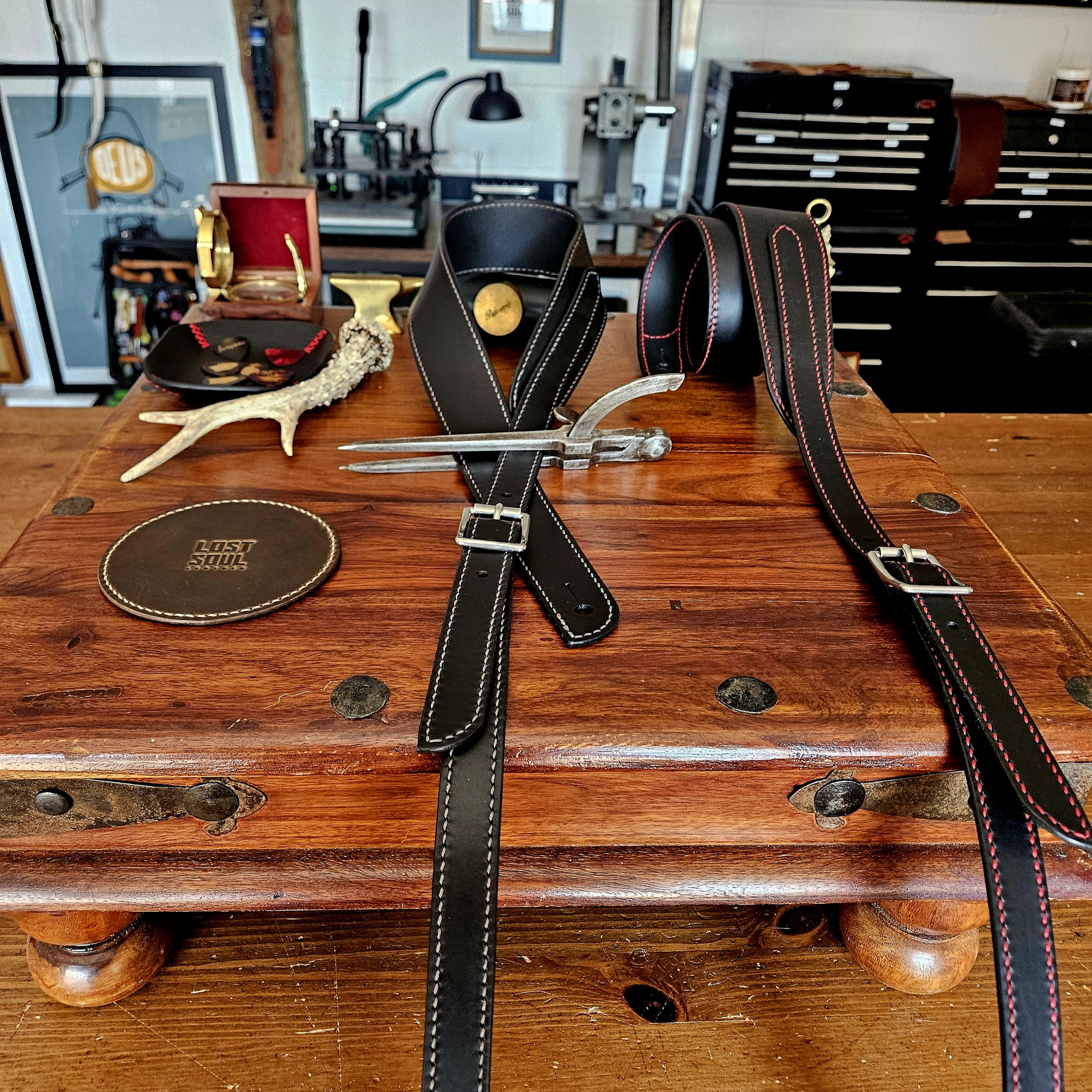 Hand made, hand stitched leather guitar strap. Highest quality UK sourced leather. Made to measure.