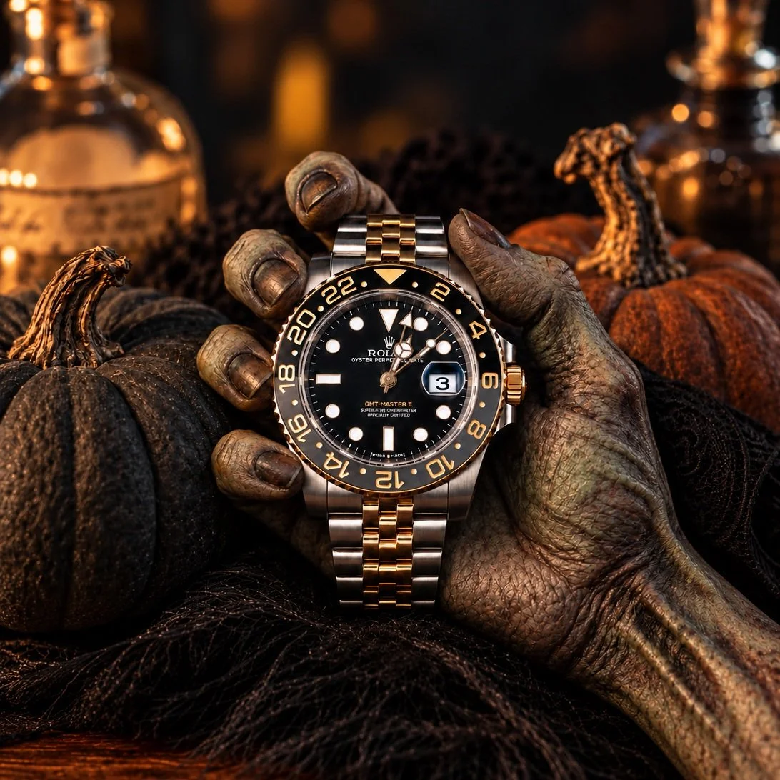 A little Halloween spirit with a whole lot of luxury. 🎃🕷️

Meet the GMT-Master II &ldquo;Zombie.&rdquo; Its bold black, gray and gold details make it a standout timepiece this Halloween season.

Spooky season has never looked so good. 🧟&zwj;♂️

#M