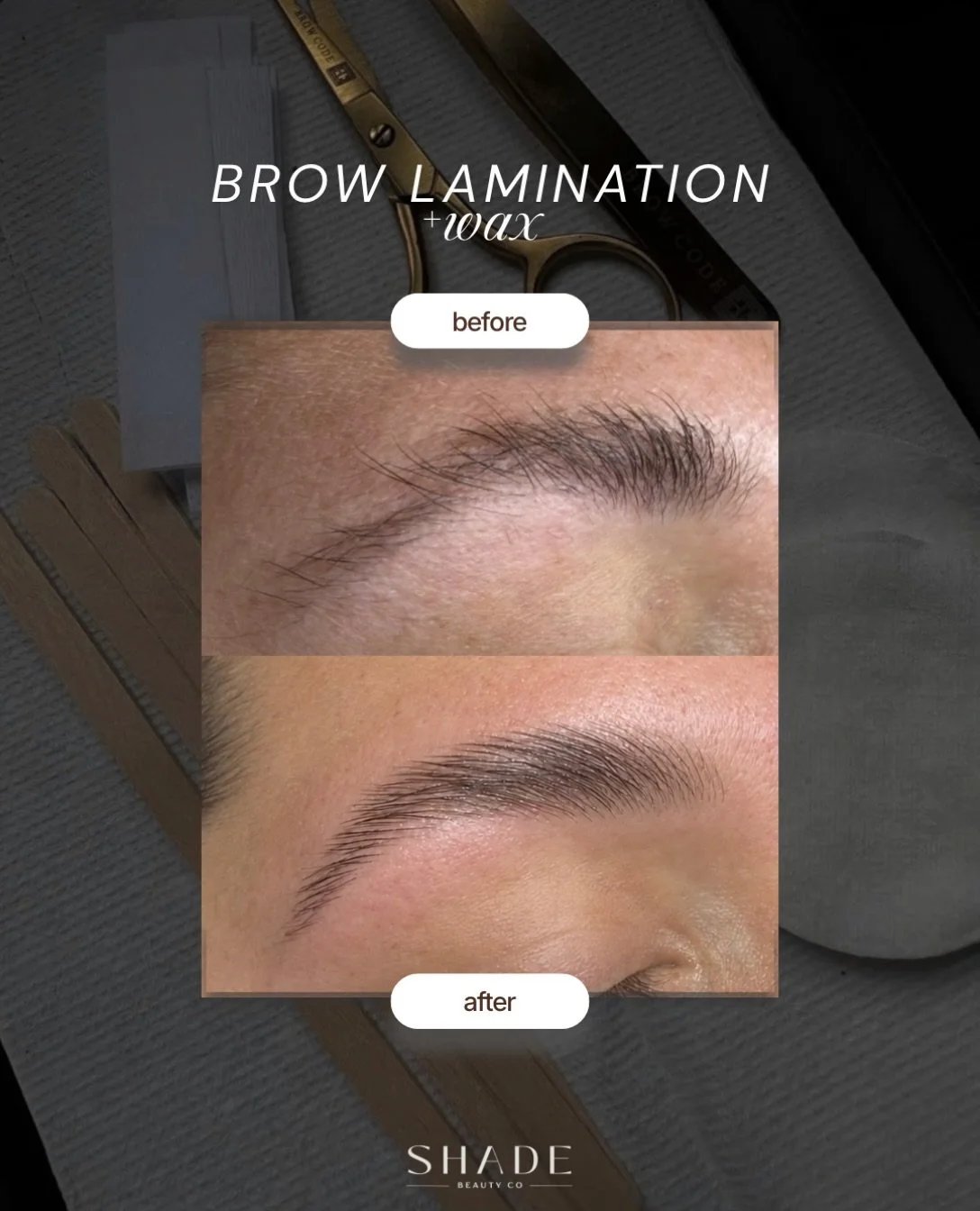 brows you feel confident in 💫 if you know us, you know we are obsessed with a brow lamination transformation

first time? don&rsquo;t be scared. the biggest misconception with a lamination is that your brows will be stuck standing straight up with a