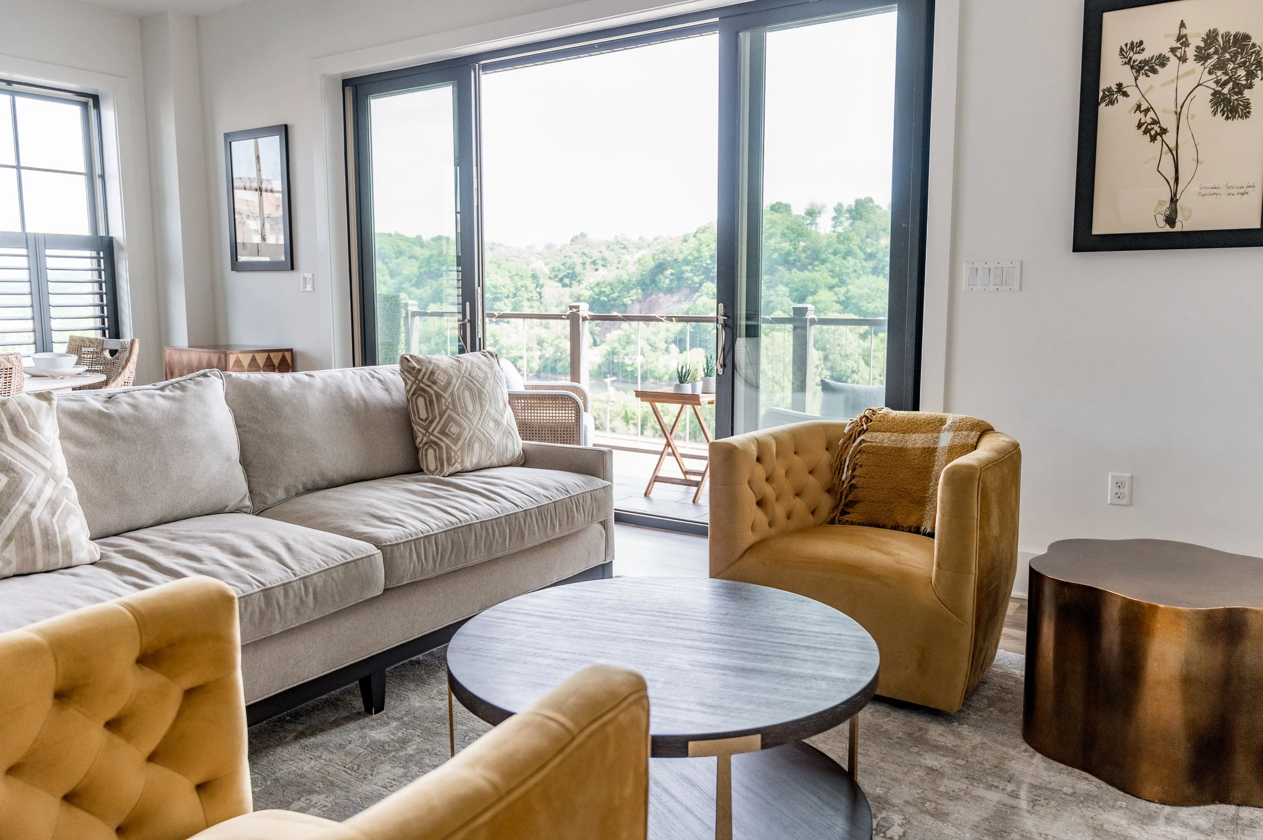 Furnished apartment living room at 1208 Commerce in Lynchburg Virginia