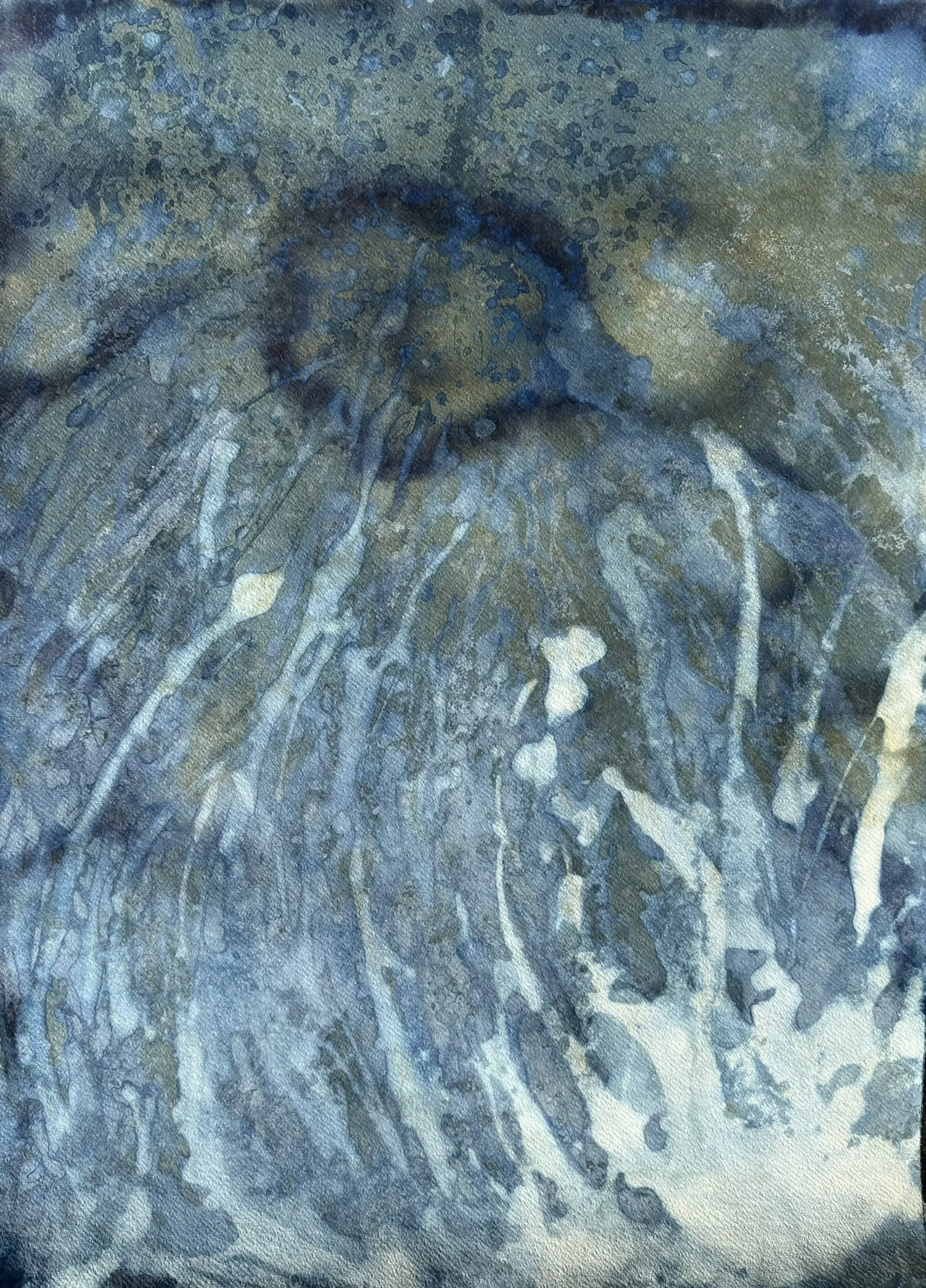 Seelicht, 2026. Mixed media on paper — 77 x 56 cm