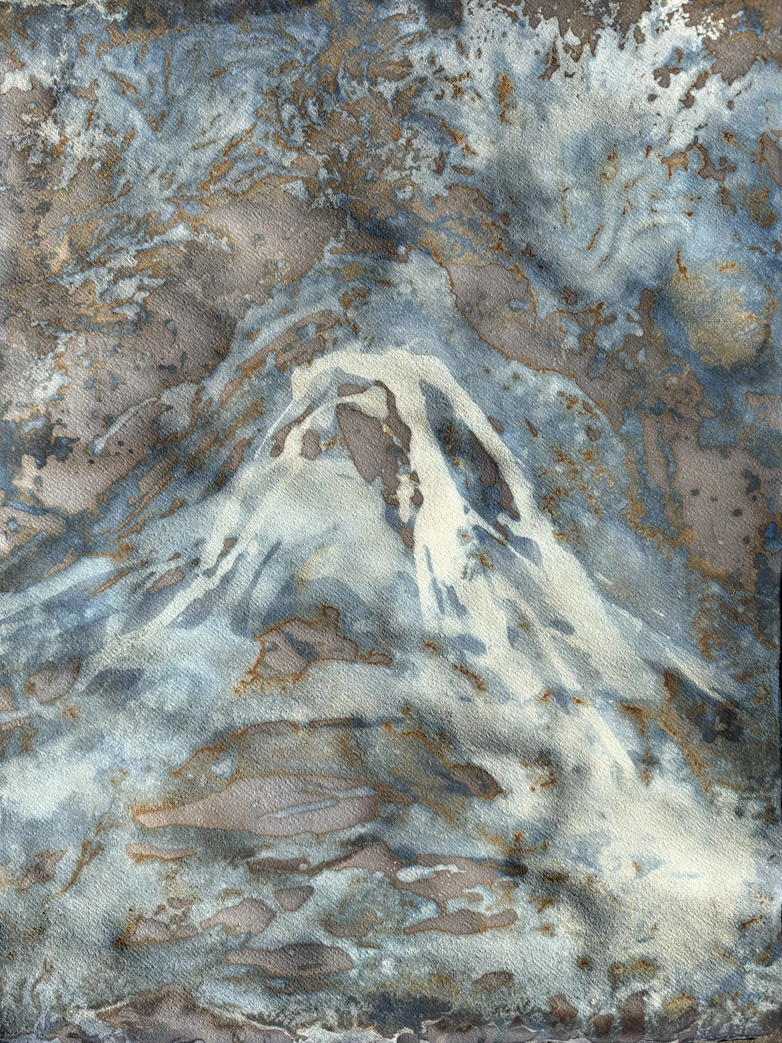 The Magic Mountain, 2026. Mixed media on paper — 77 x 56 cm