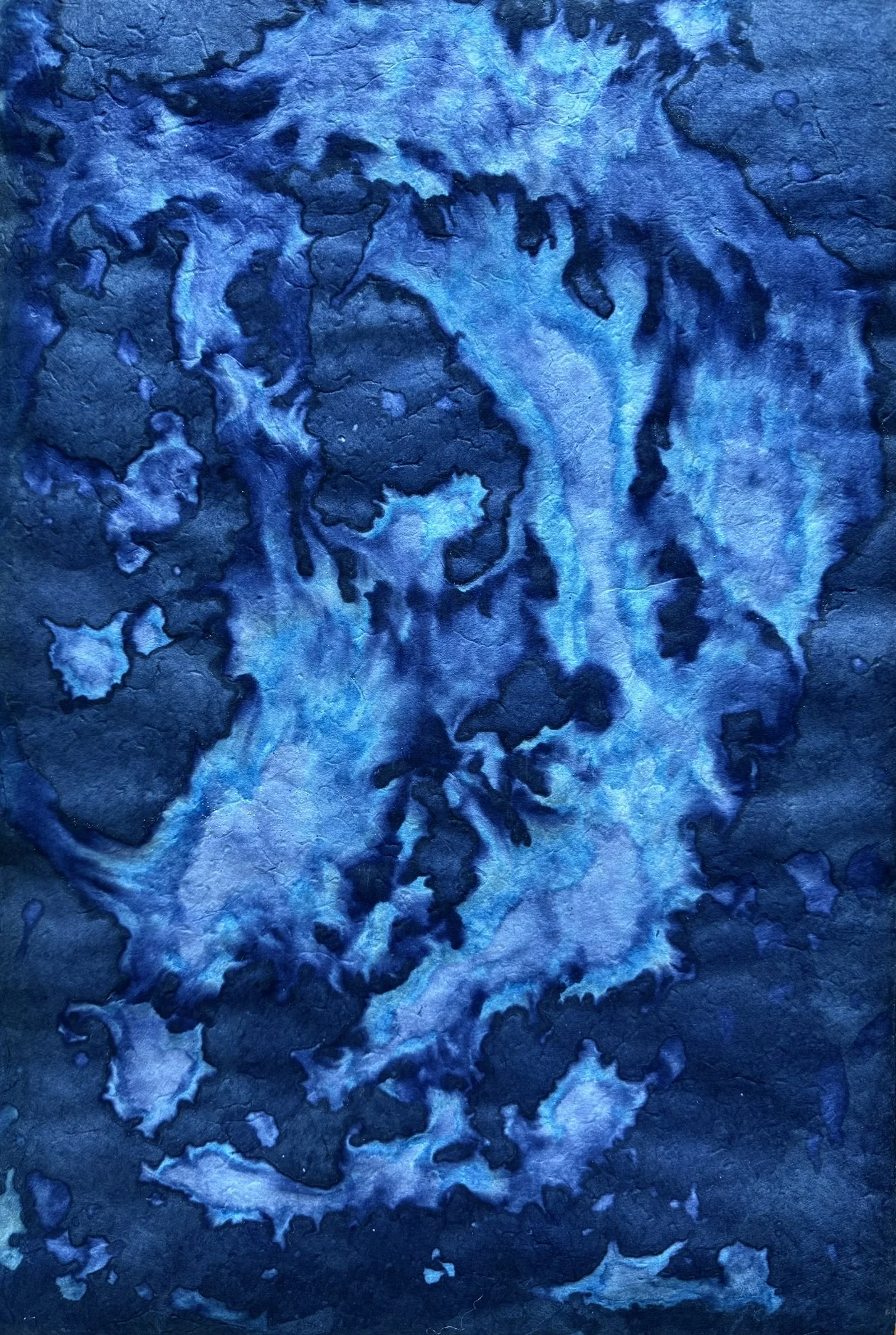 Koi no Michi (鯉の道) – The Path of the Koi, 2025. Mixed media on paper — 50.5 x 75.5 cm