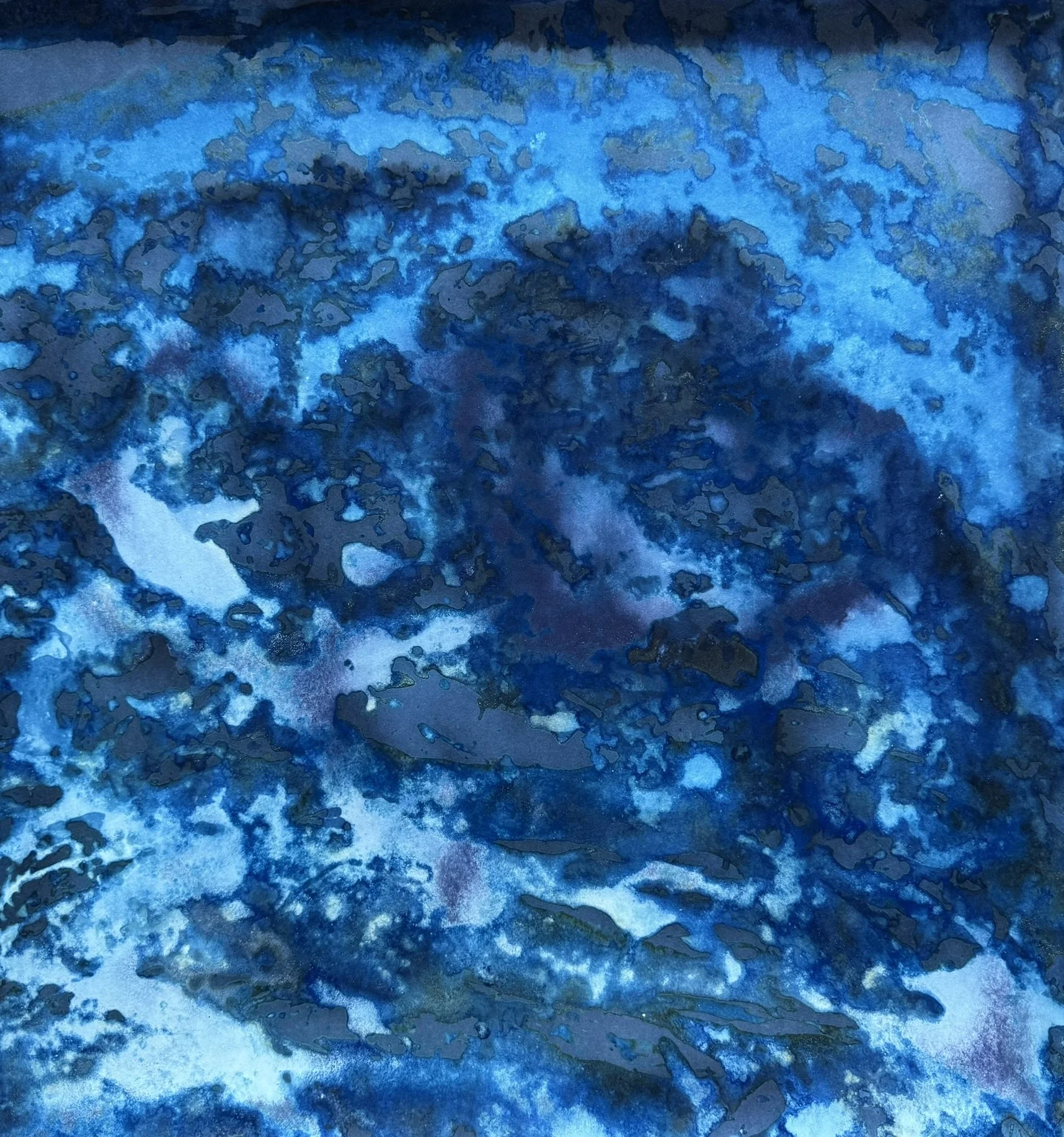 Umikaze (海風) – Sea breeze, 2025. Mixed media on paper — 55.5 x 52.5 cm