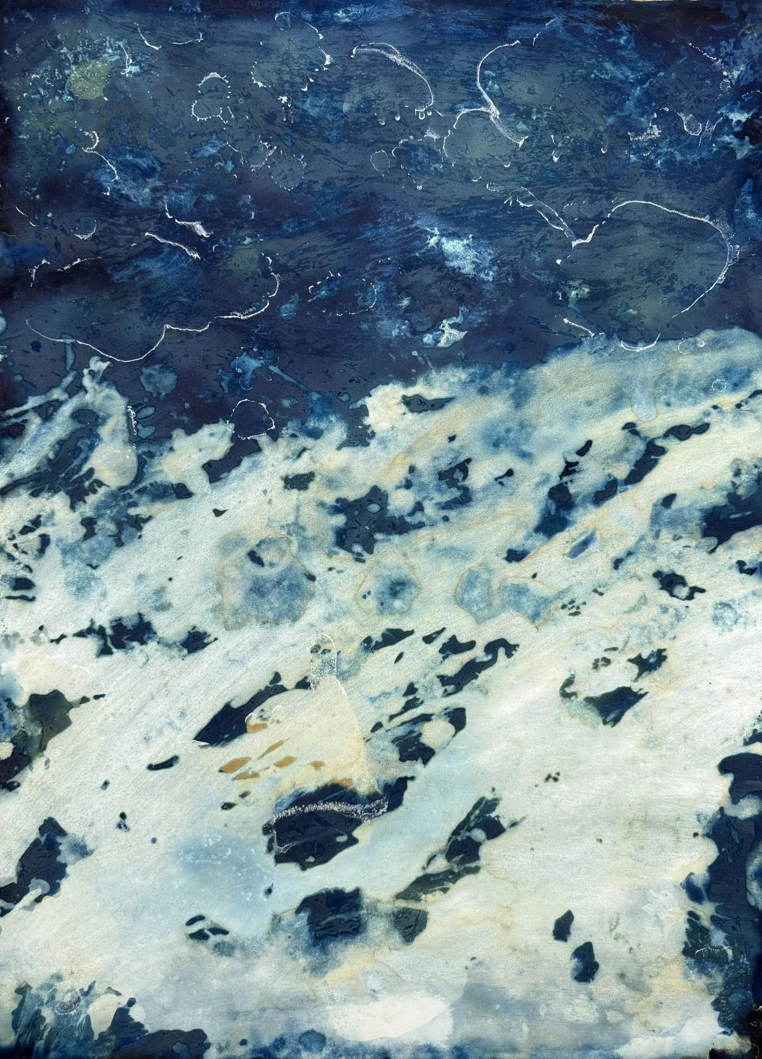 The Sea is Choppy, 2025. Mixed media on paper — 77.5 x 57 cm