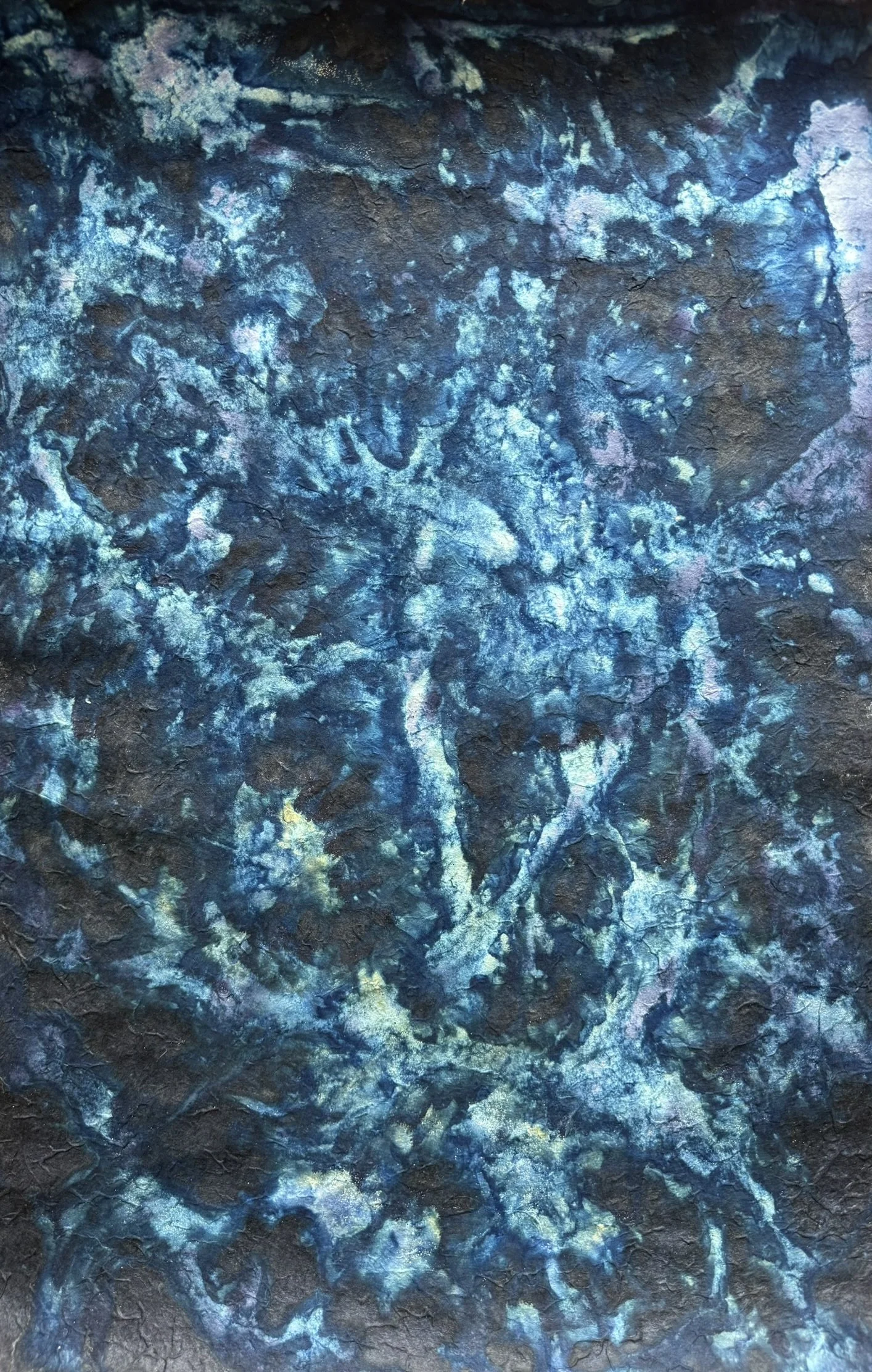 Meguri (巡り) – The Journey, 2025. Mixed media on paper — 50.5 x 75.5 cm