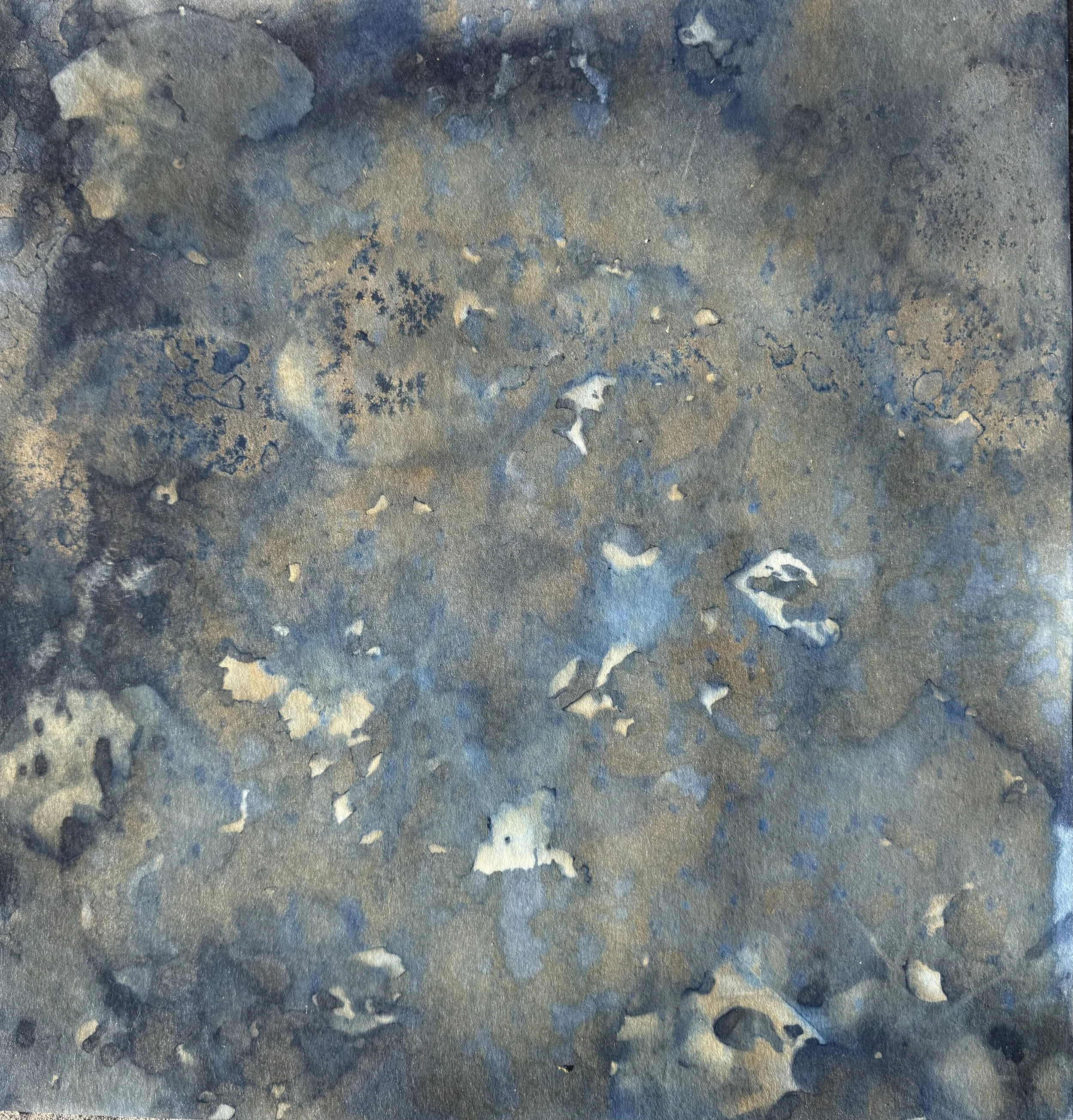 Midnight Thoughts, 2026. Mixed media on paper — 54.5 x 53 cm