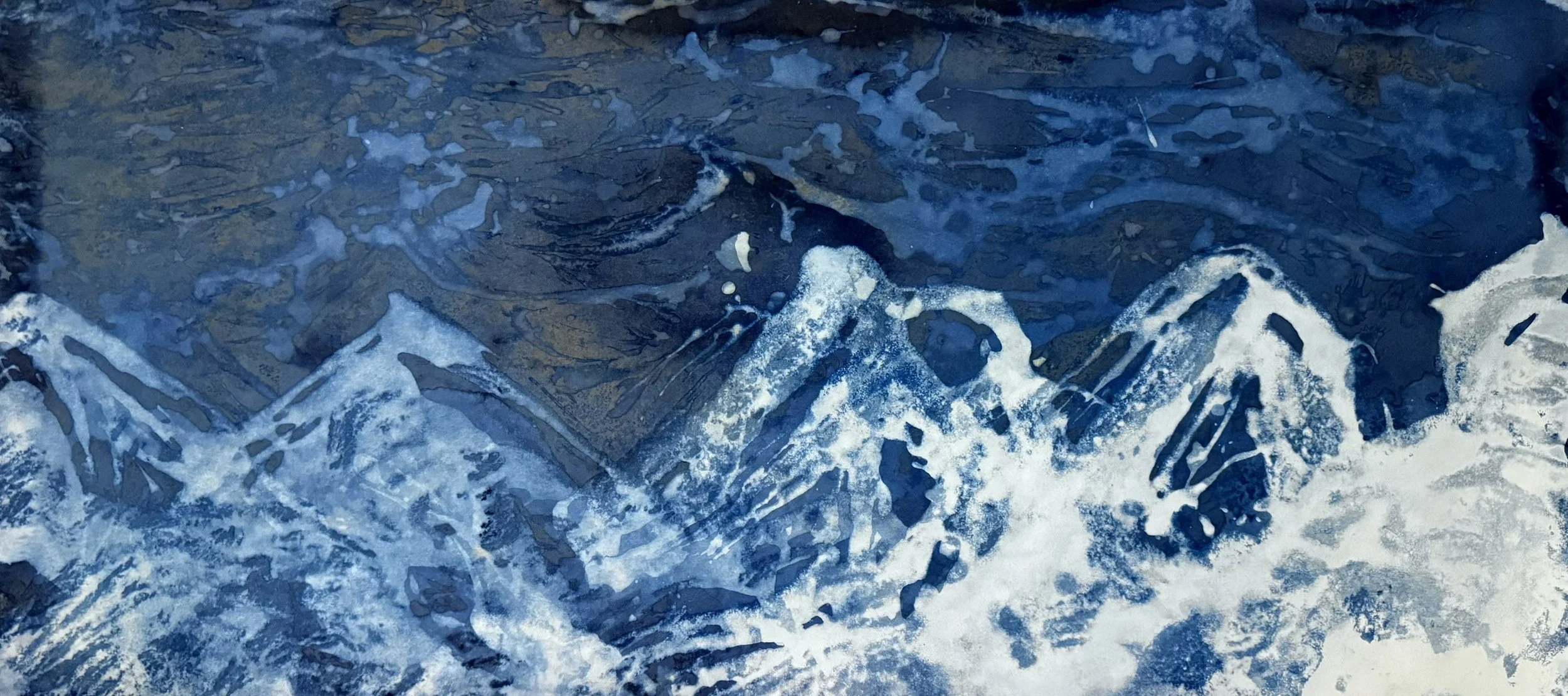 Led by Light, 2026. Mixed media on paper — 52.5 x 112 cm