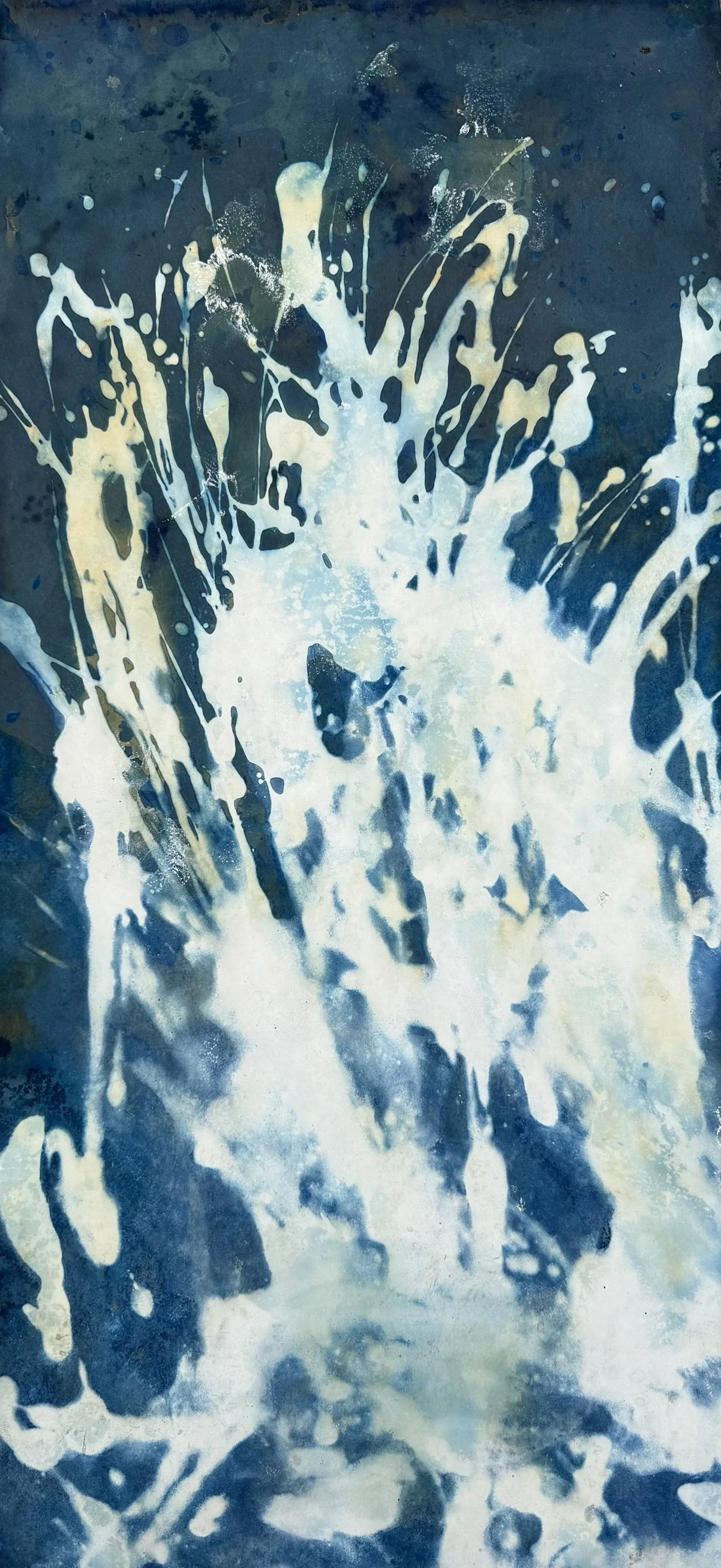Tidal Splash, 2025. Mixed media on paper — 112 x 52.5 cm