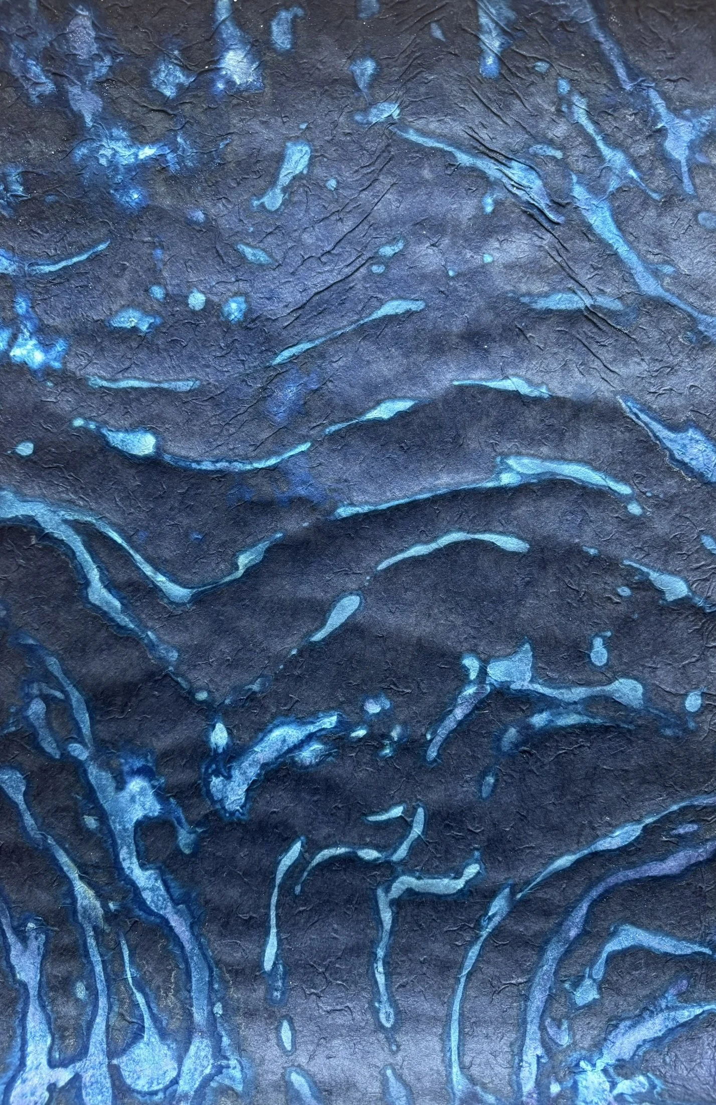Nagare (流れ) – Flow, 2025. Mixed media on paper — 50.5 x 75.5 cm