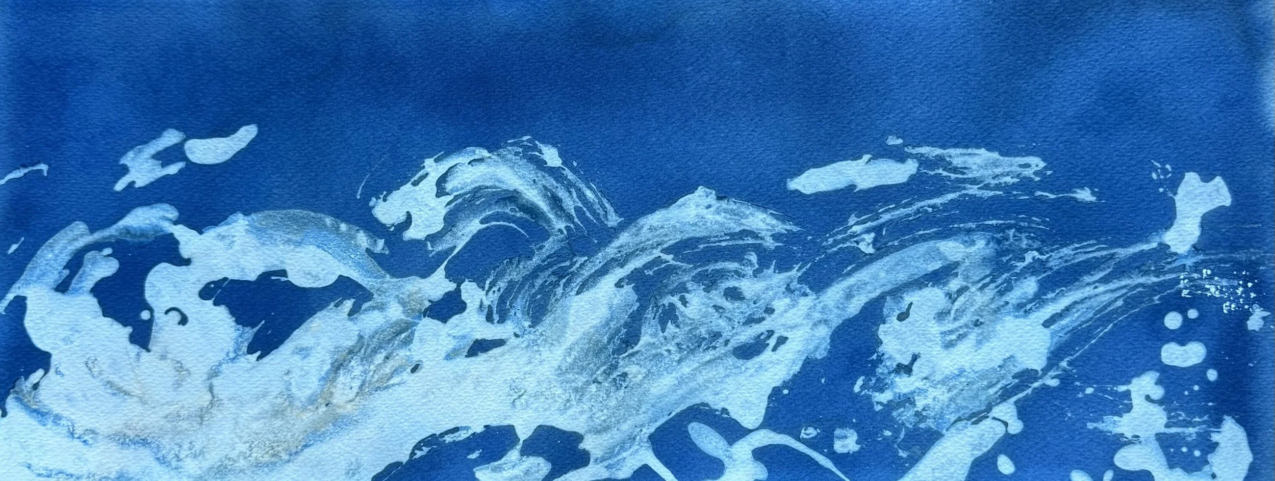 Hullámcsapás / Wavering Turn, 2025. Mixed media on Paper — 20 x 50 cm