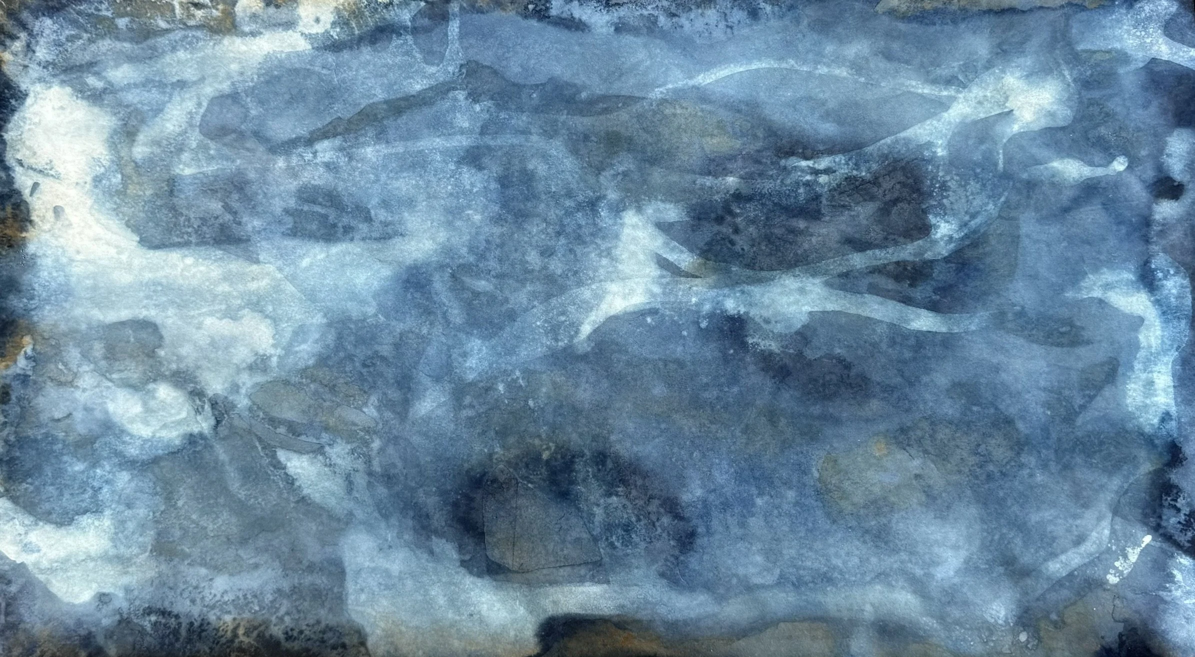 Soothing Thoughts, 2026. Mixed media on paper — 52.5 x 96 cm