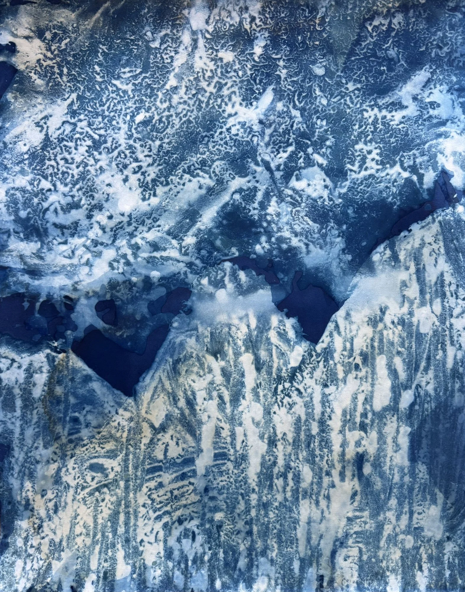 A hegyoldal csendje / Mountainside Ambience, 2025. Mixed media on Paper — 70 x 55.5 cm