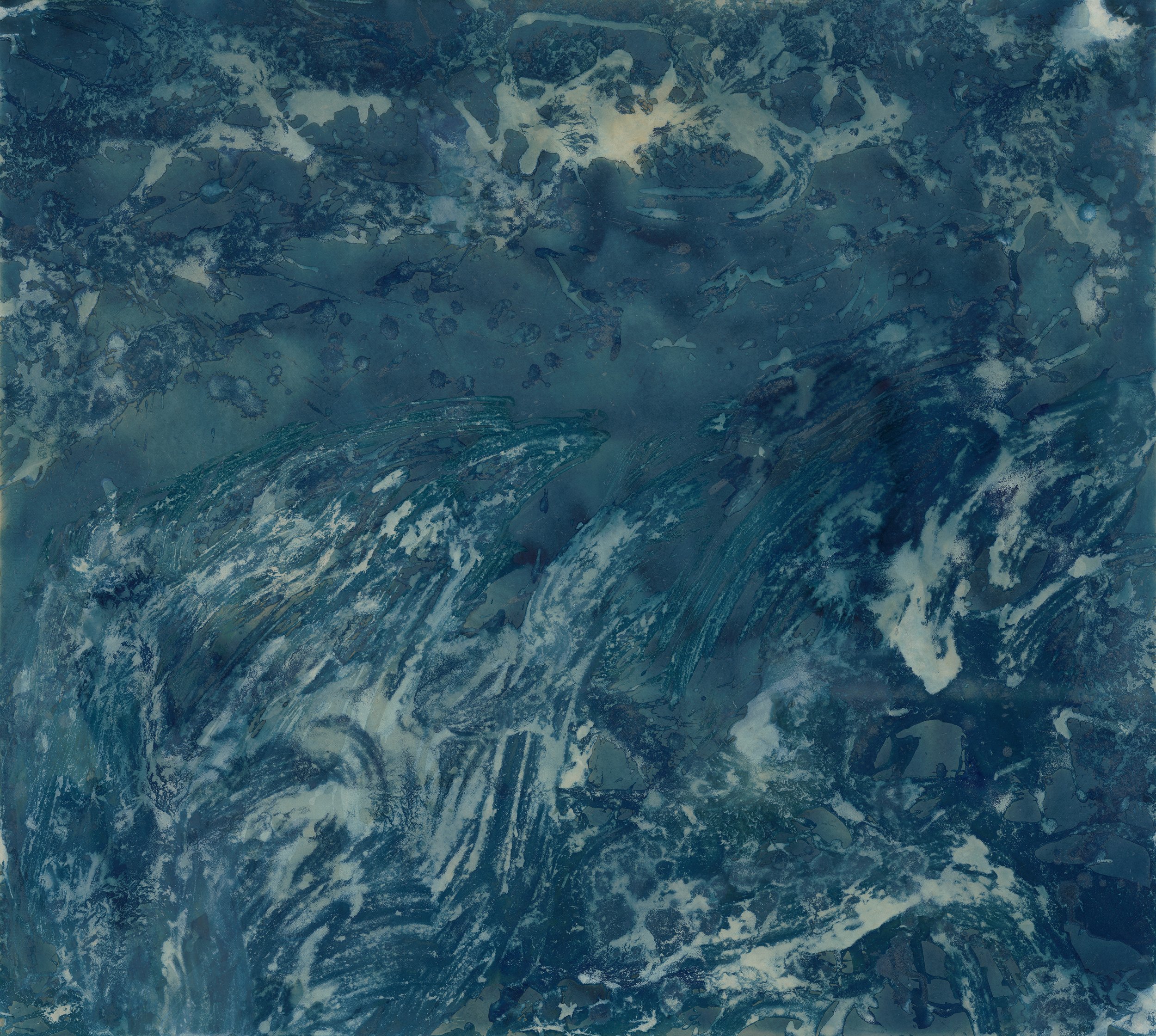 Hullámzó Pillanatok / Rippling Moments, 2024.  Mixed media on Fabriano Artistico 300g paper — 126 x 141 cm 