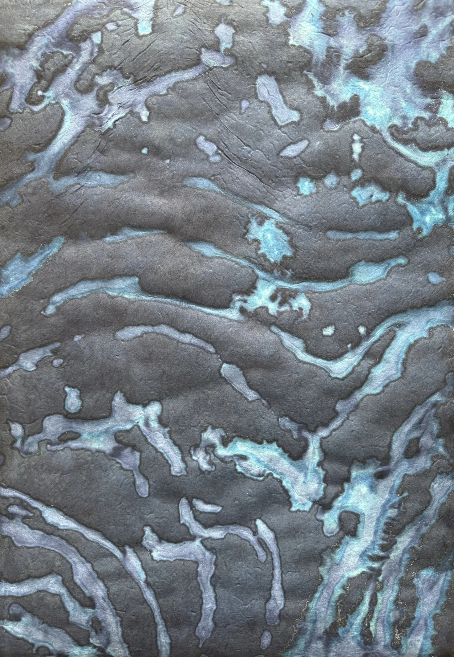 Nagare (流れ) – Flow, 2025. Mixed media on paper — 50.5 x 75.5 cm