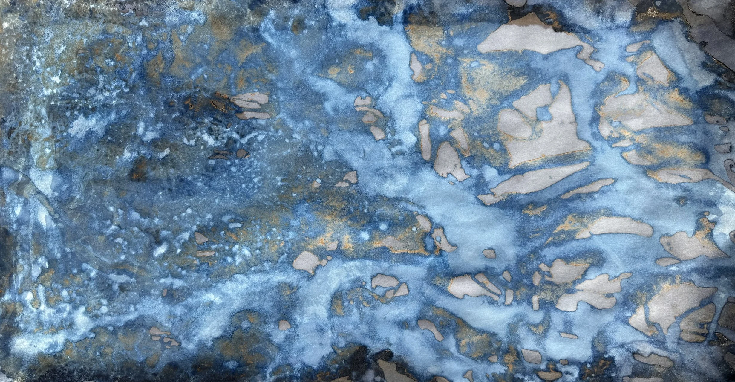 Twist of Time, 2026. Mixed media on paper — 52.5 x 106 cm