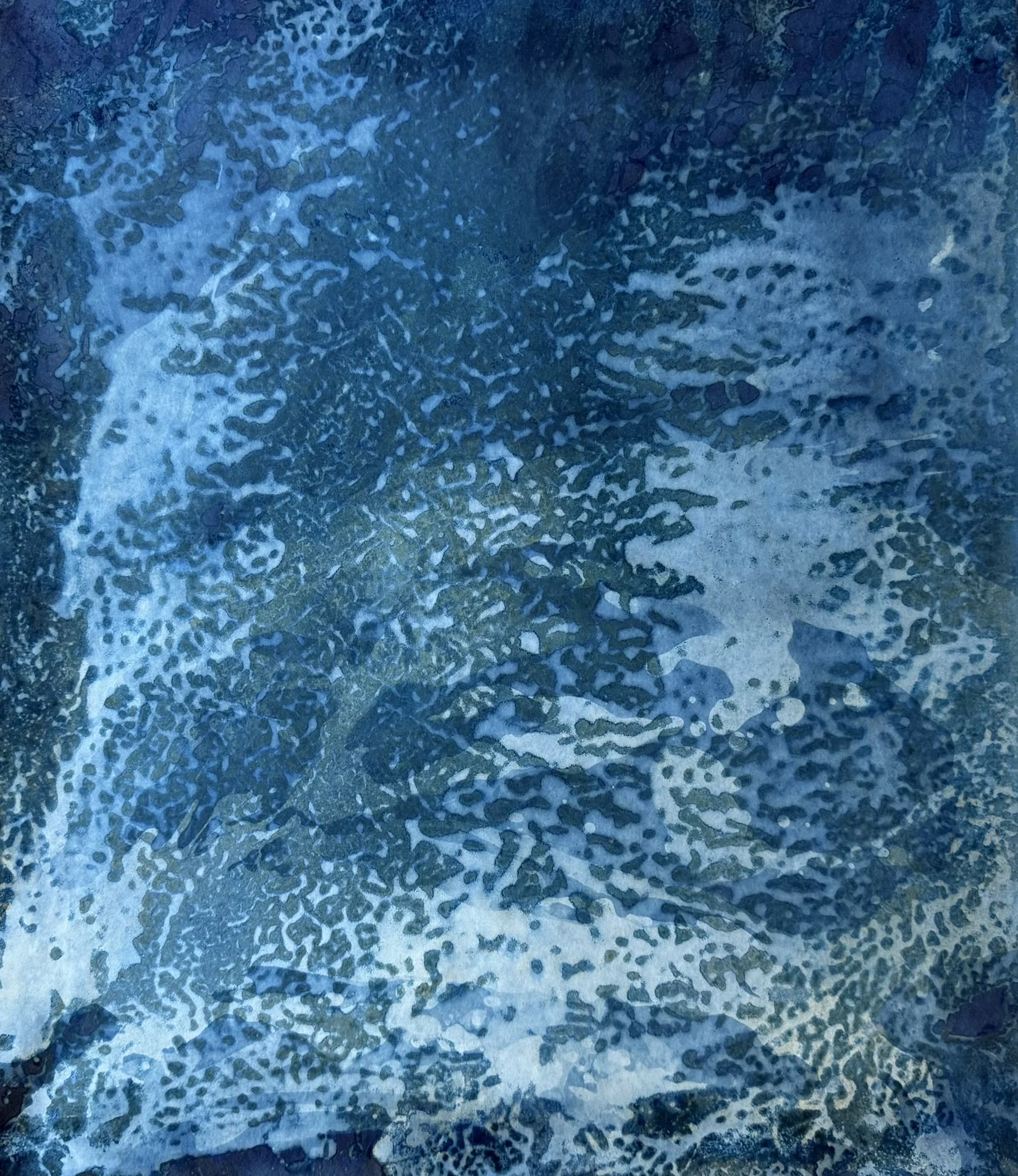 Flow of Calm / Nyugalom Áramlása, 2025. Mixed media on paper — 52.5 x 61 cm