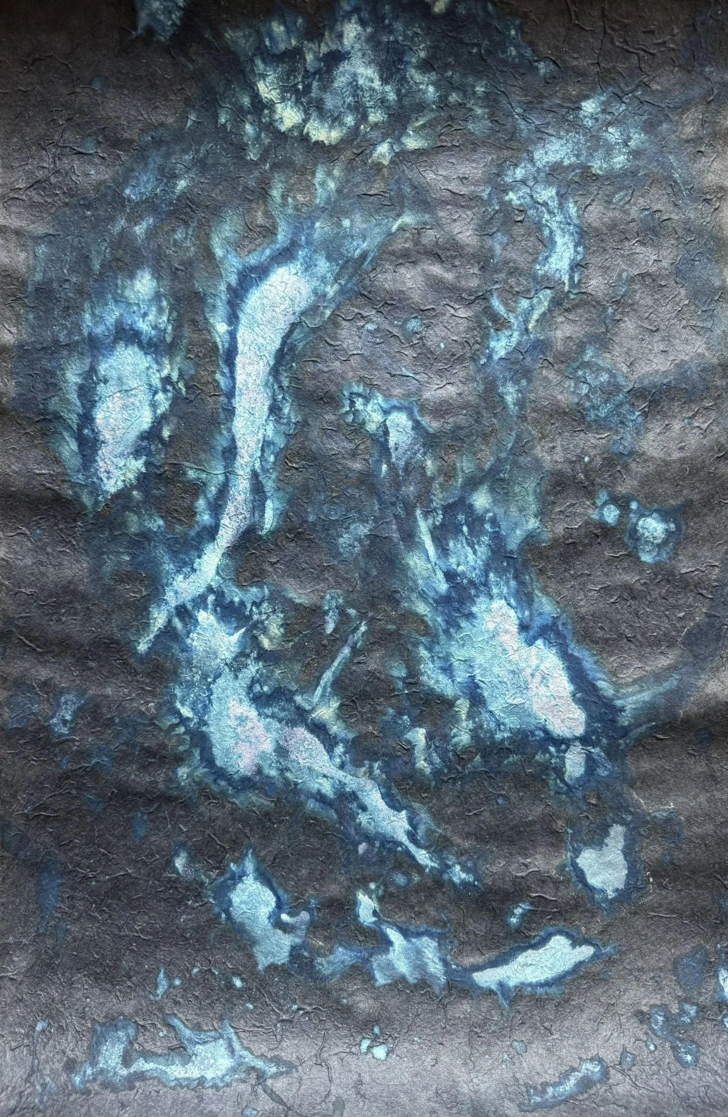 Koi no Michi (鯉の道) – The Path of the Koi, 2025. Mixed media on paper — 50.5 x 75.5 cm